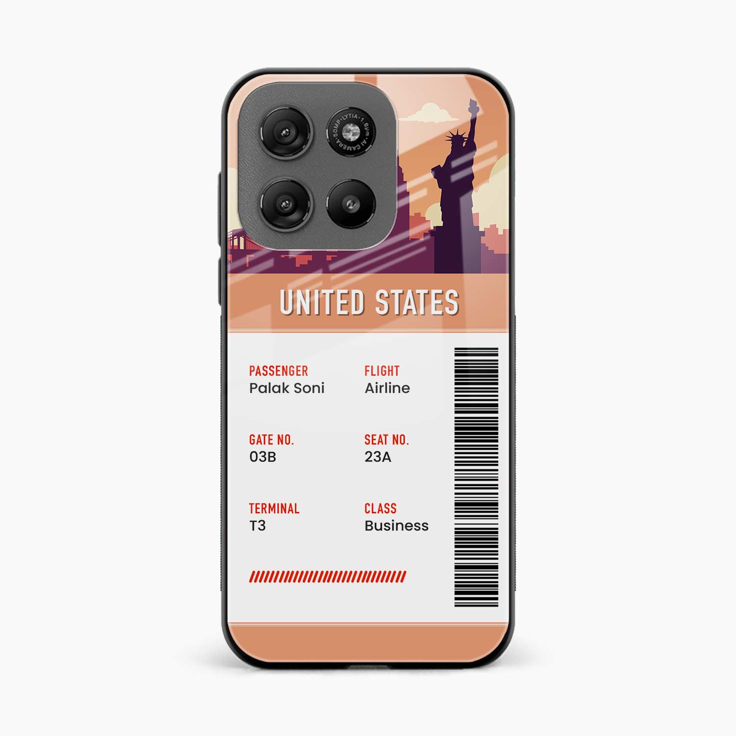 United States Boarding Pass Motorola G57 Power 5G Back Cover