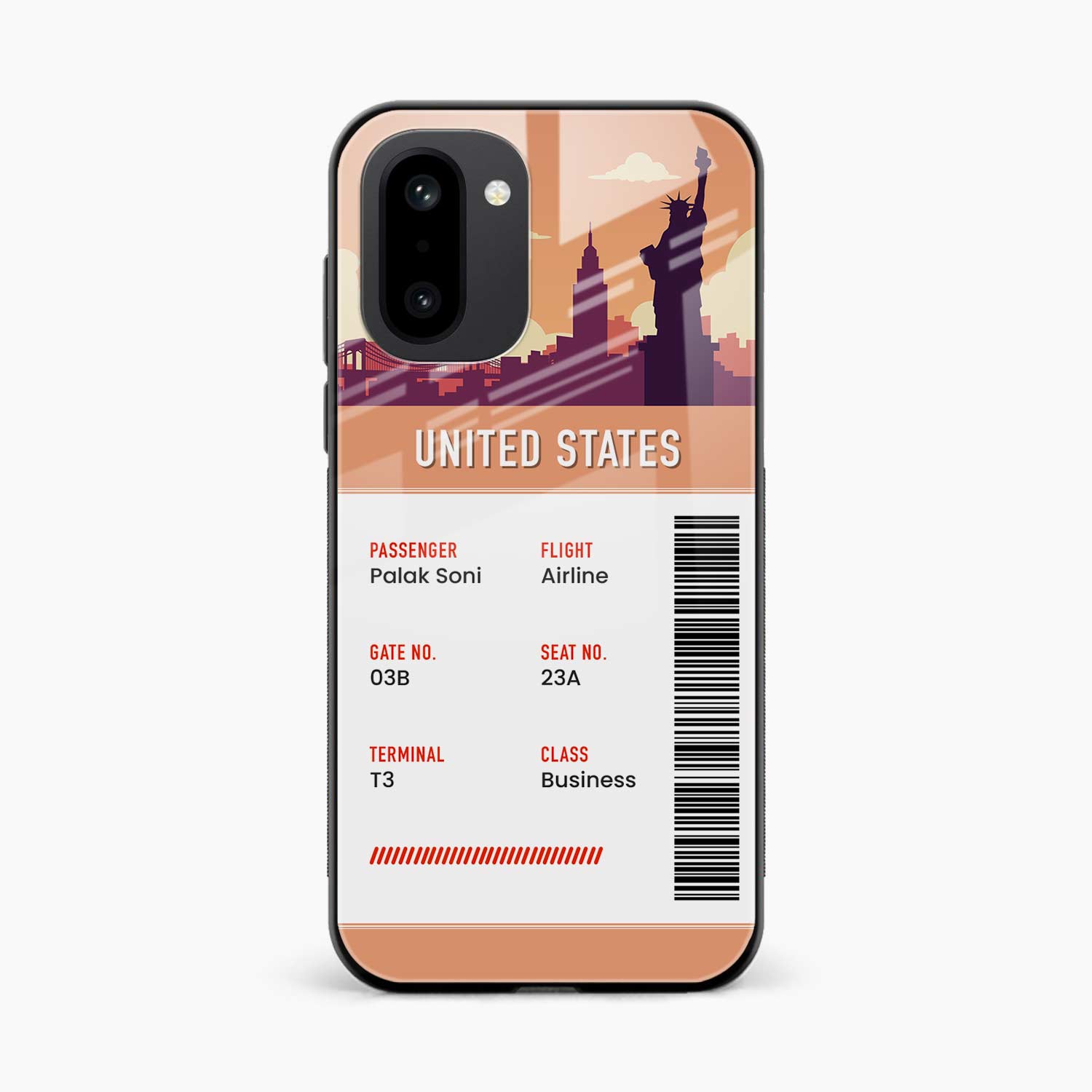 United States Boarding Pass OnePlus 15r 5G Back Cover