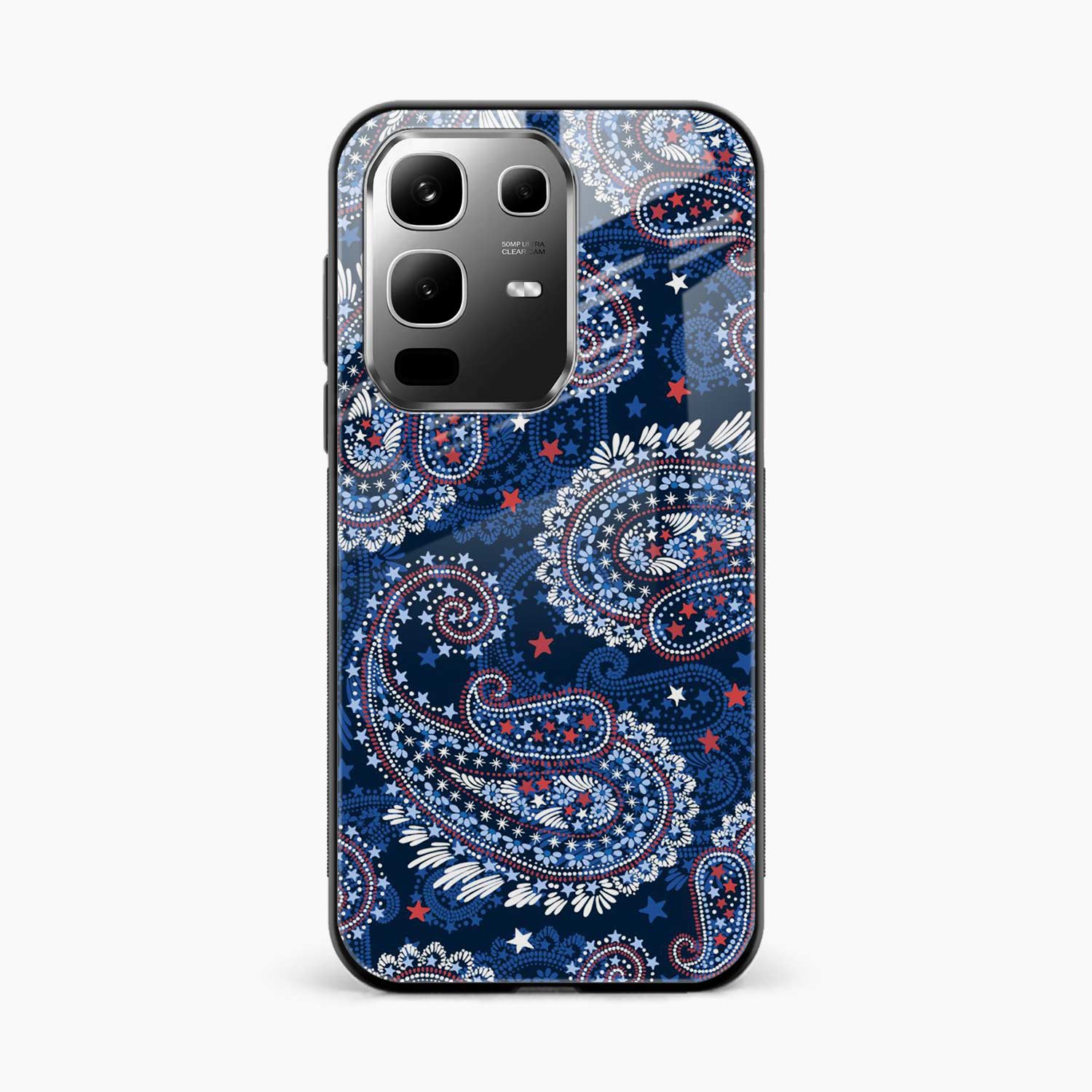 Blue Colored Classical Pattern Infinix Note 50s 5G Plus Back Cover