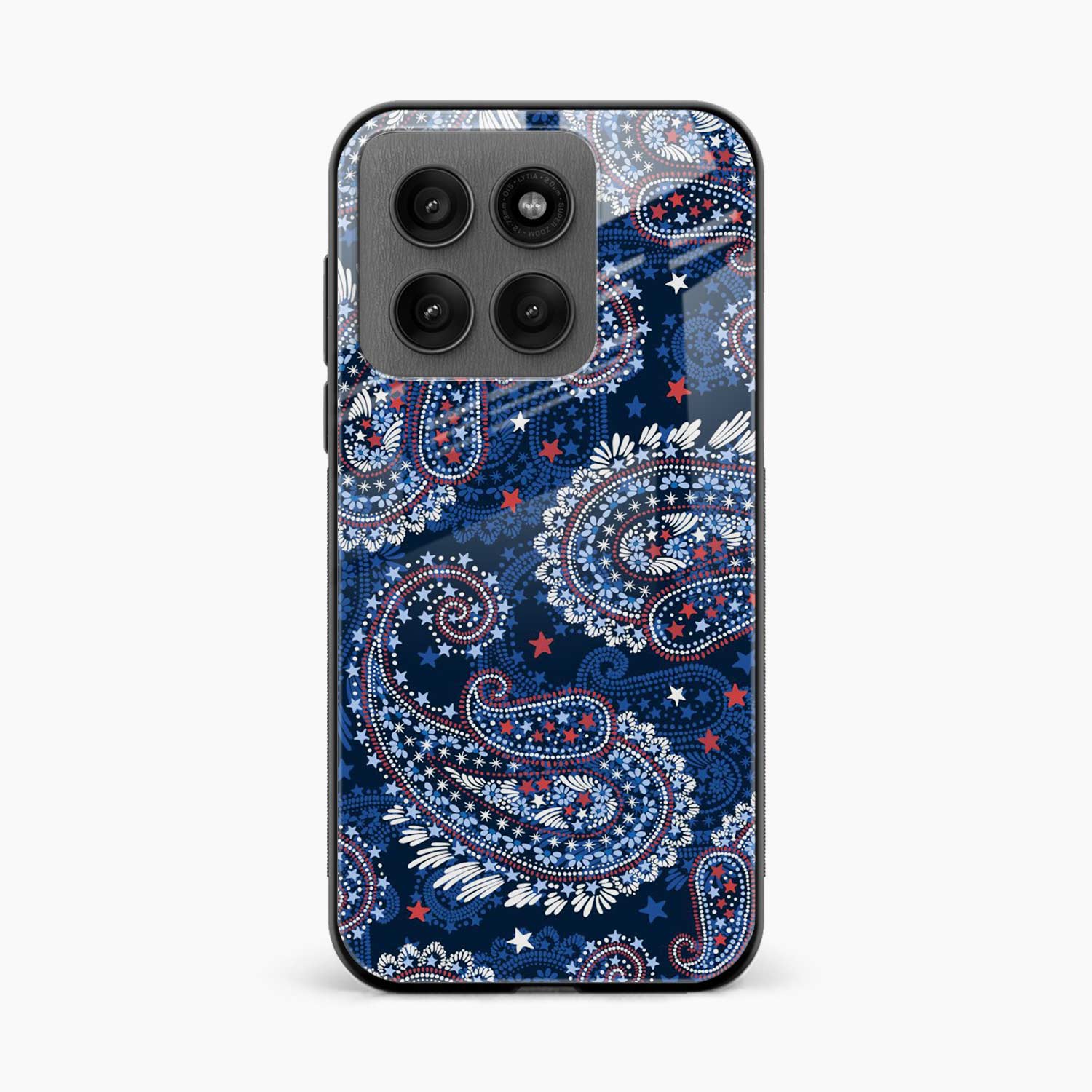 Blue Colored Classical Pattern Motorola Edge 60 5G Back Cover