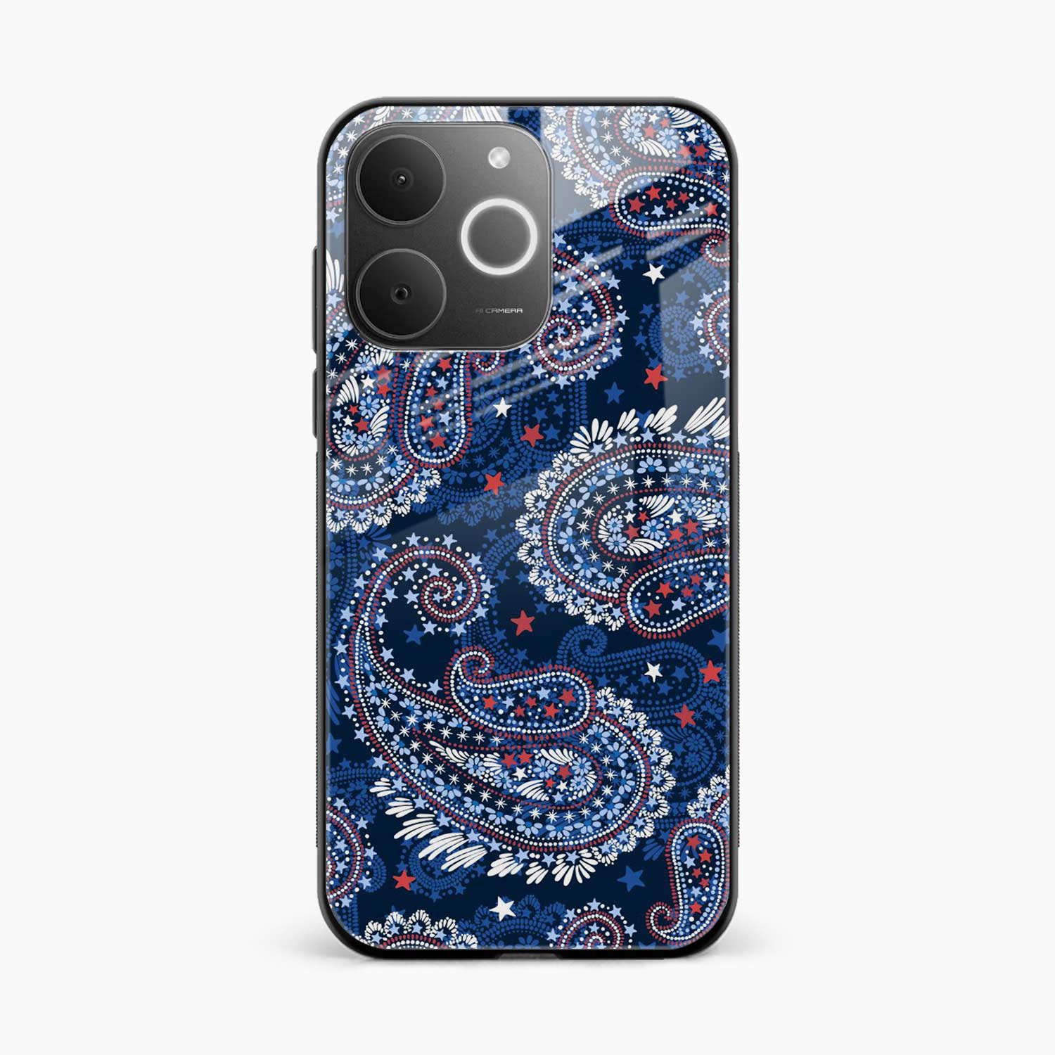 Blue Colored Classical Pattern Realme C71 4G Back Cover