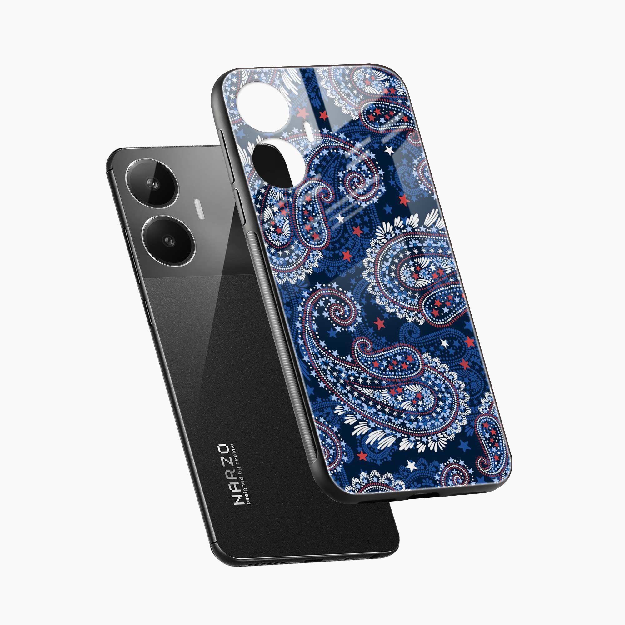 Blue Colored Classical Pattern Realme Narzo N55 Back Cover