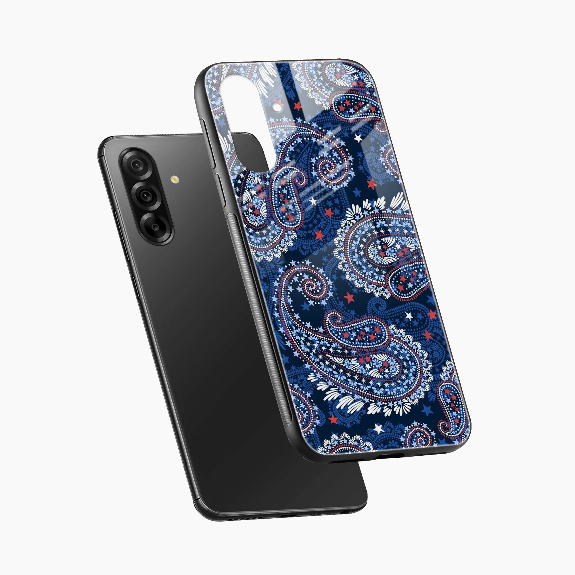 Blue Colored Classical Pattern Samsung A17 5G Back Cover
