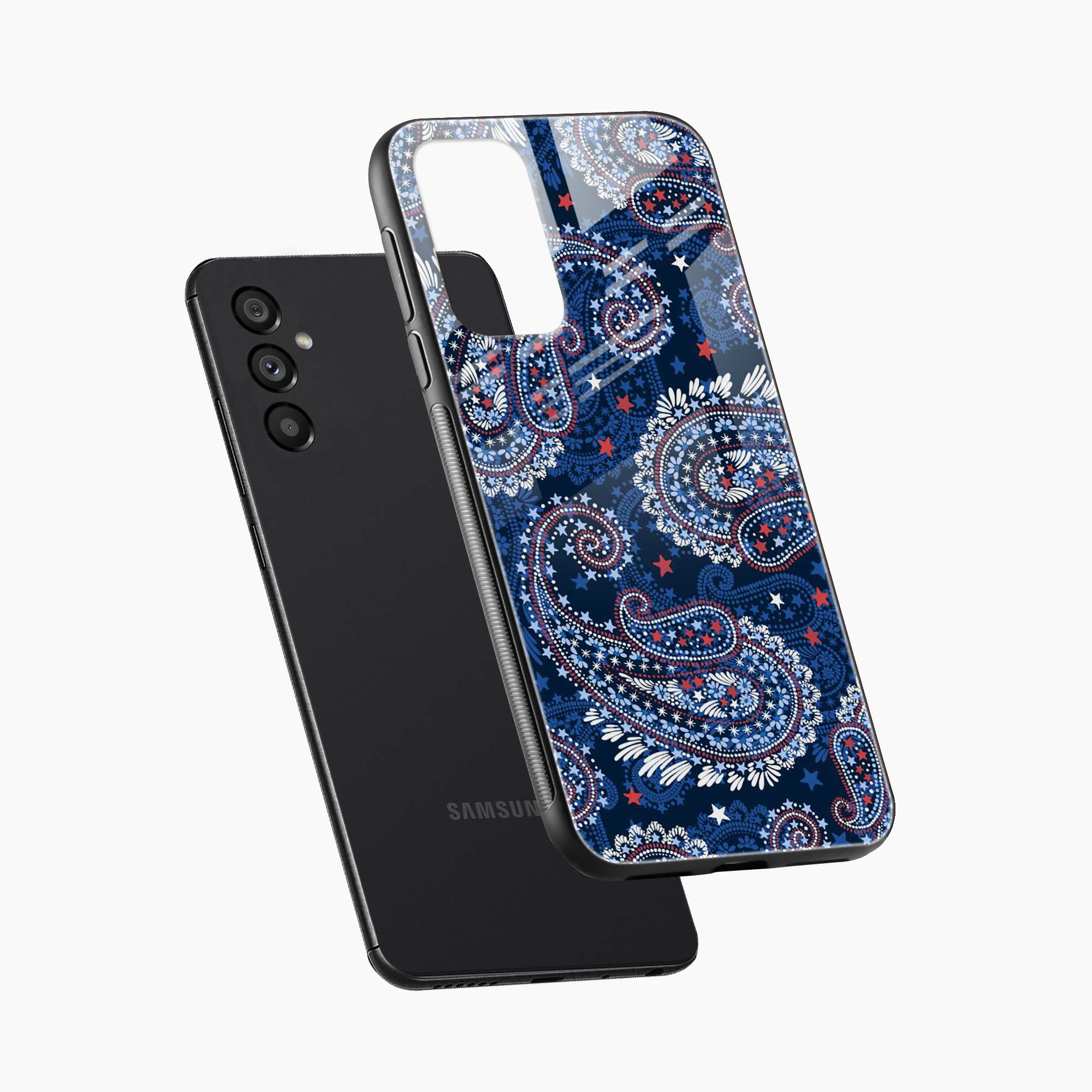 Blue Colored Classical Pattern Samsung S25 FE Back Cover
