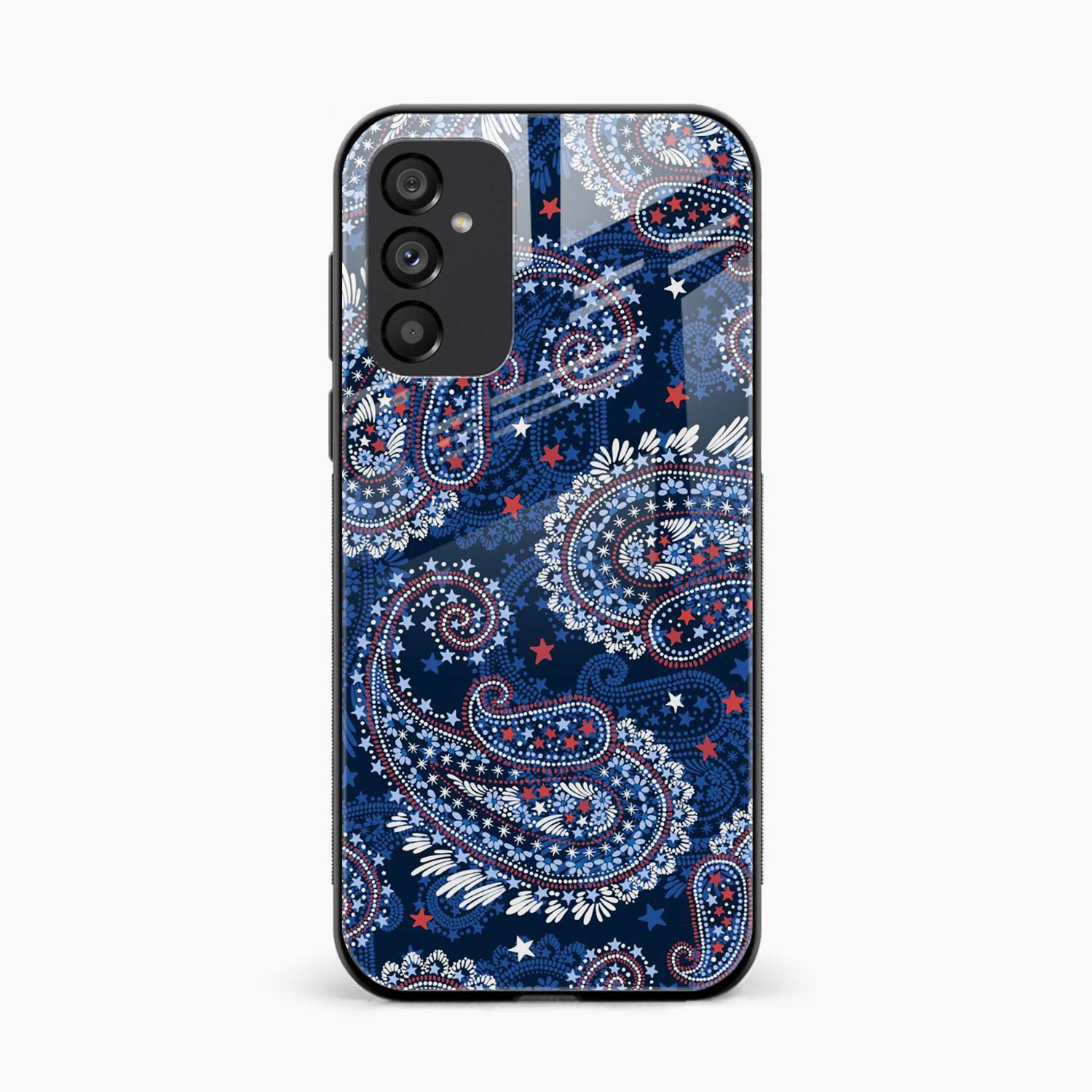 Blue Colored Classical Pattern Samsung S25 FE Back Cover