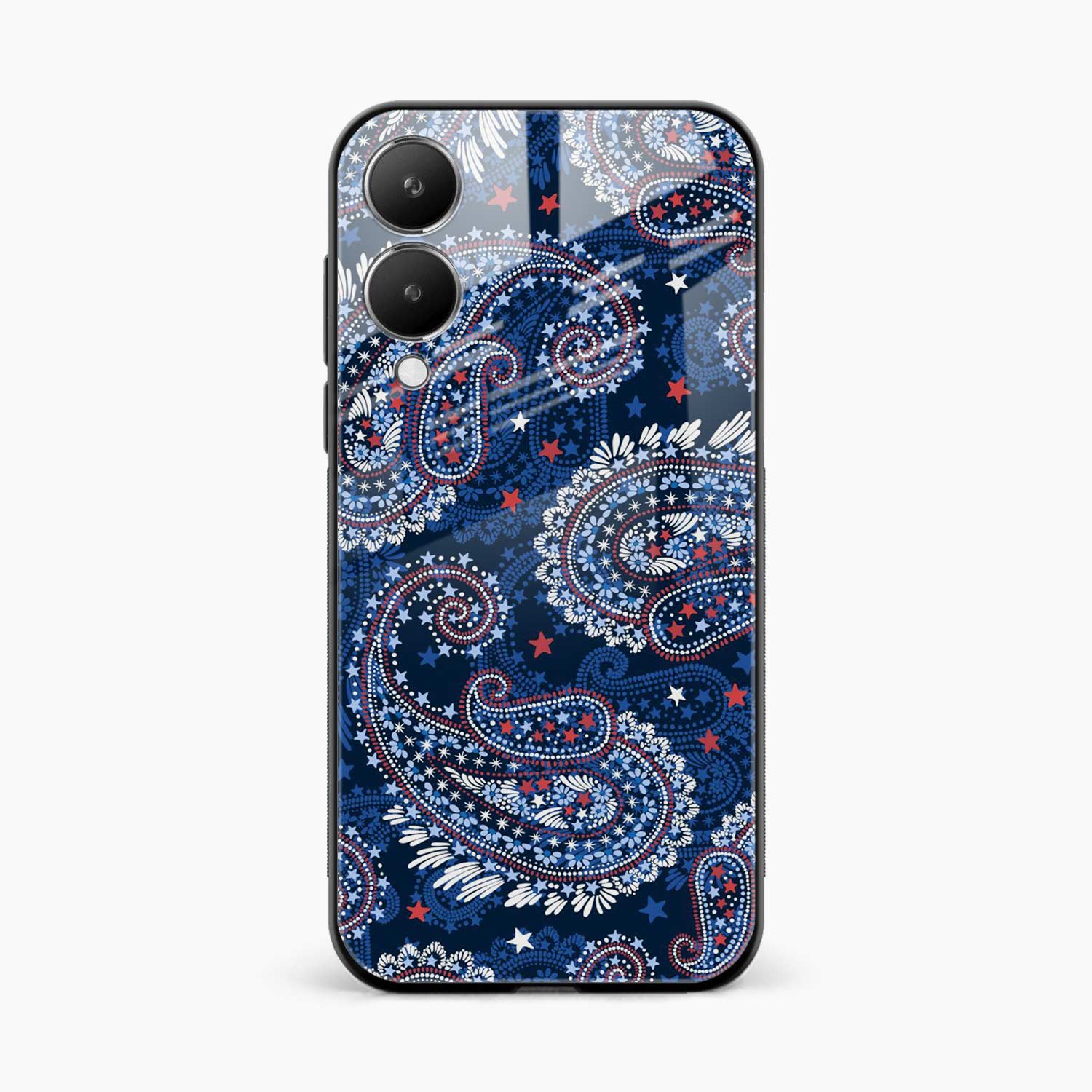 Blue Colored Classical Pattern Vivo Y28 5G Back Cover
