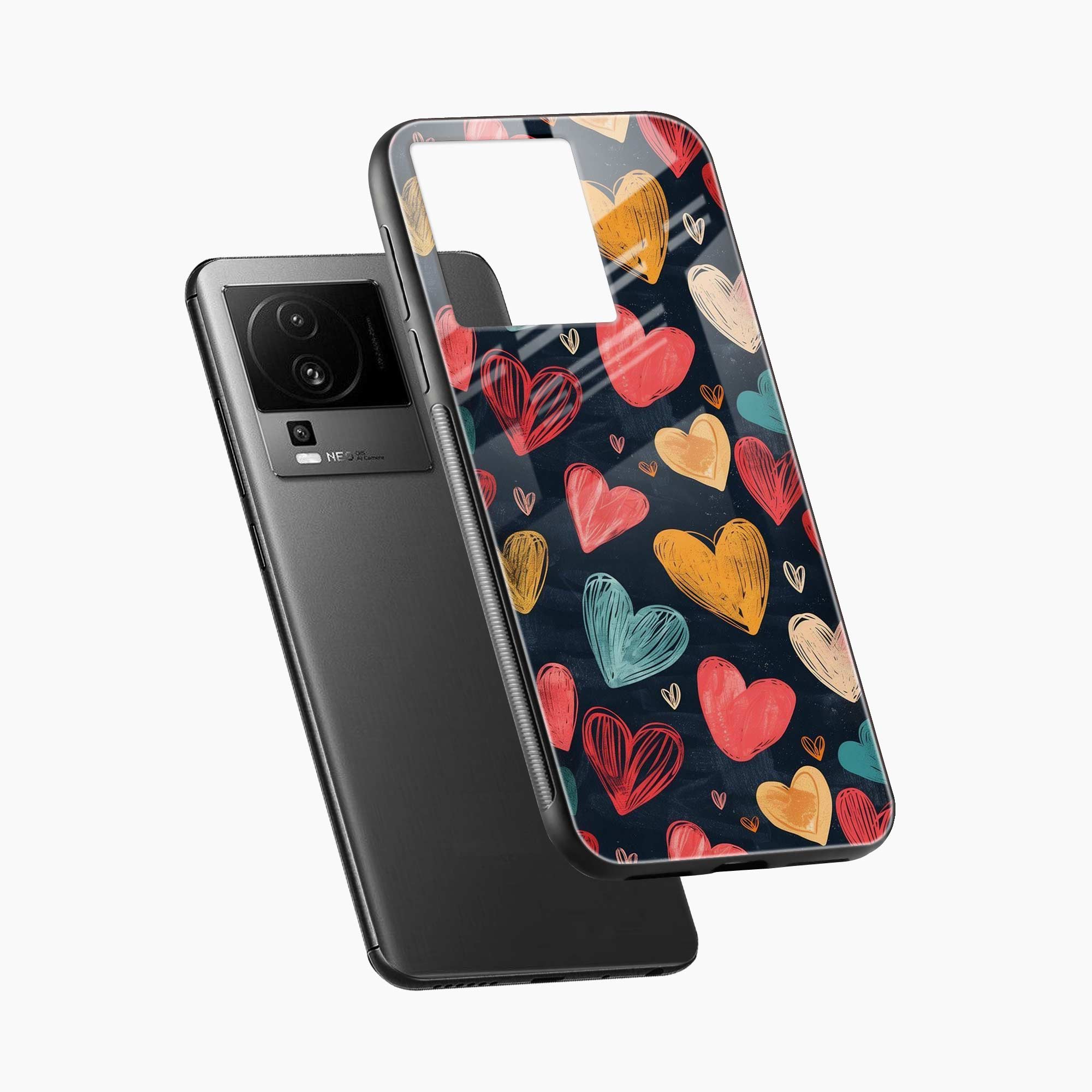 Colorful Hearts Iqoo Neo 7 Pro 5G Back Cover