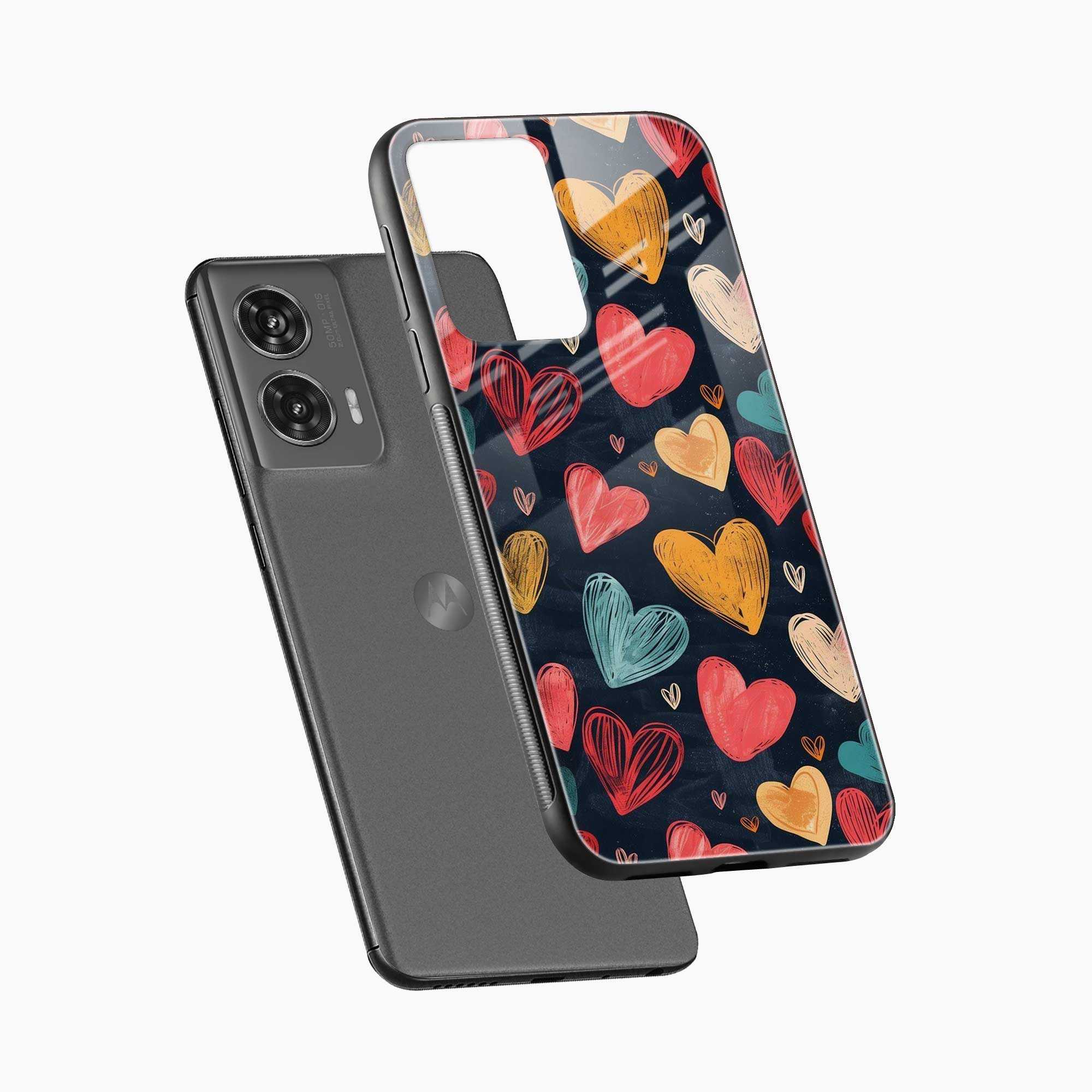 Colorful Hearts Motorola G96 5G Back Cover