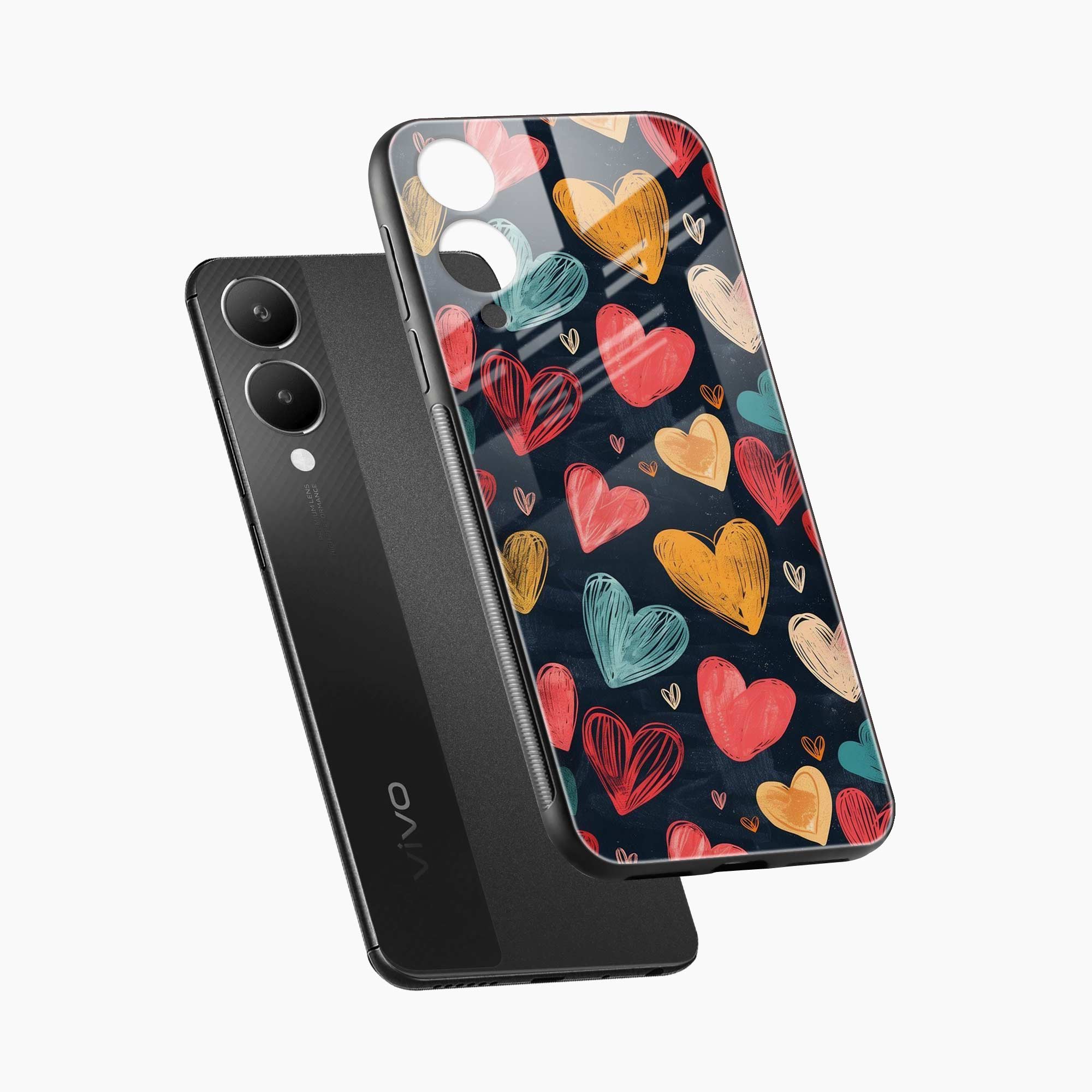 Colorful Hearts Vivo Y28 5G Back Cover
