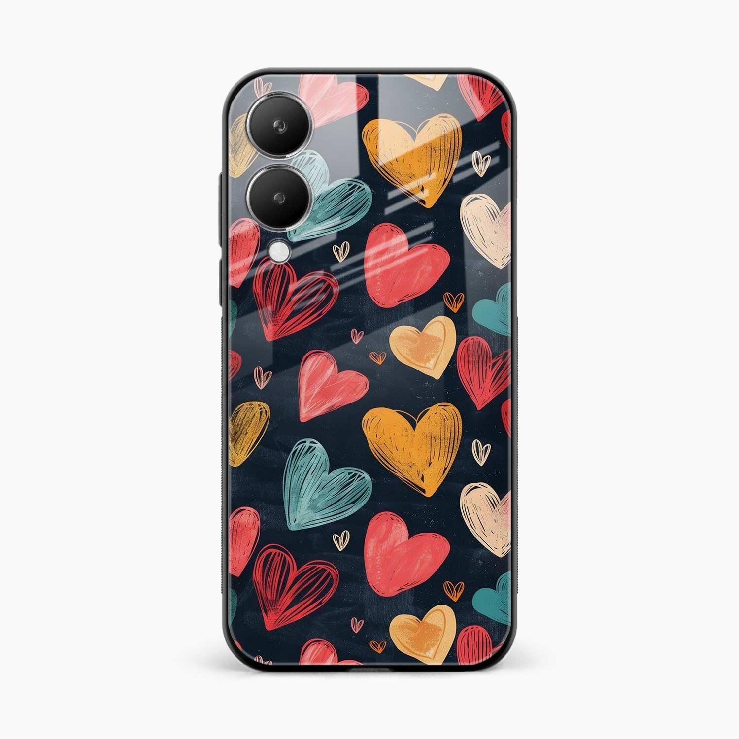 Colorful Hearts Vivo Y28 5G Back Cover