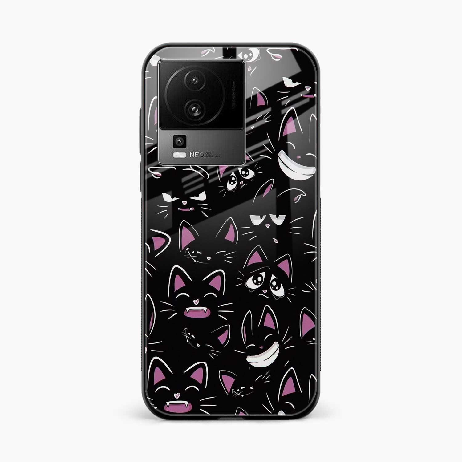 Cute Black Cat Iqoo Neo 7 Pro 5G Back Cover