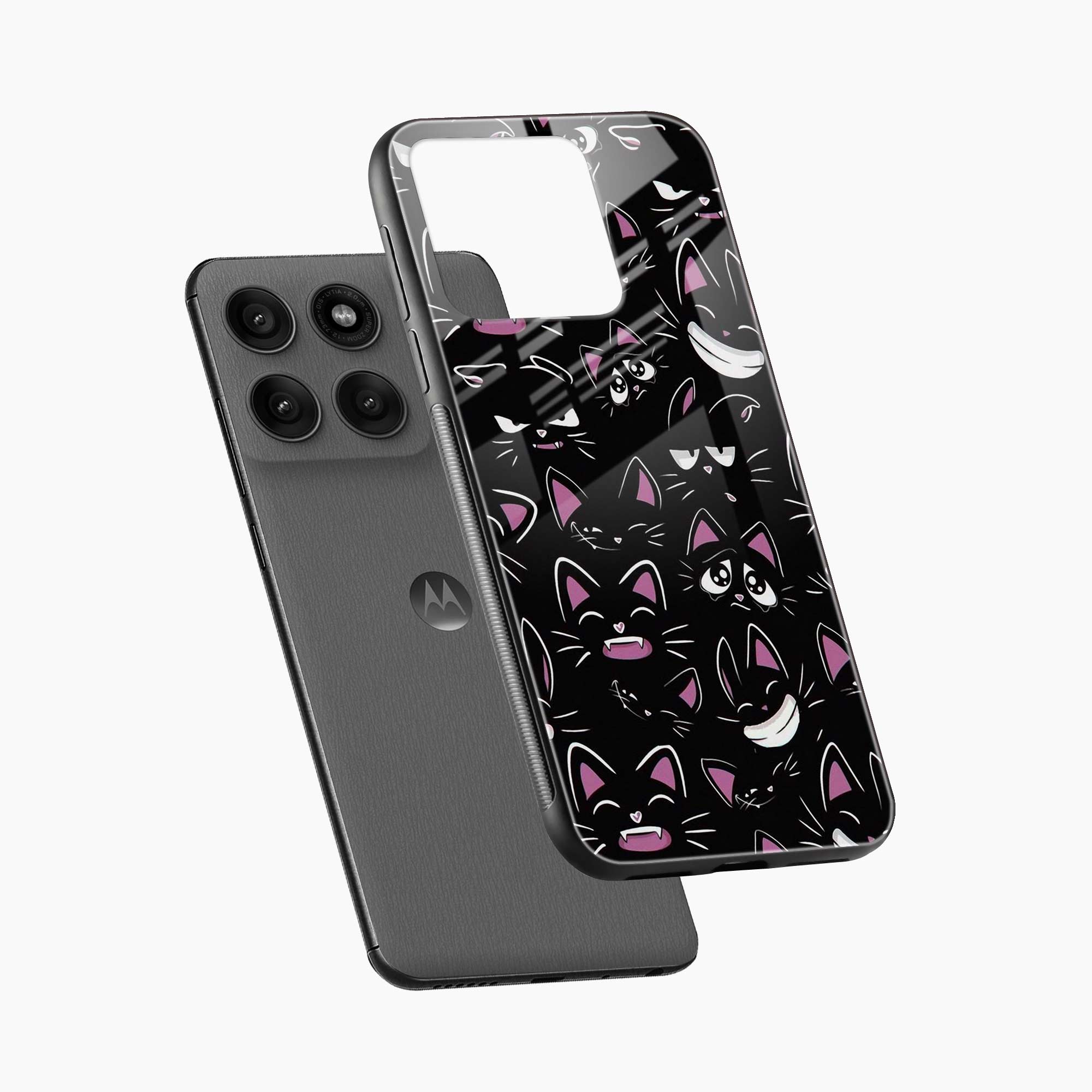 Cute Black Cat Motorola Edge 60 5G Back Cover