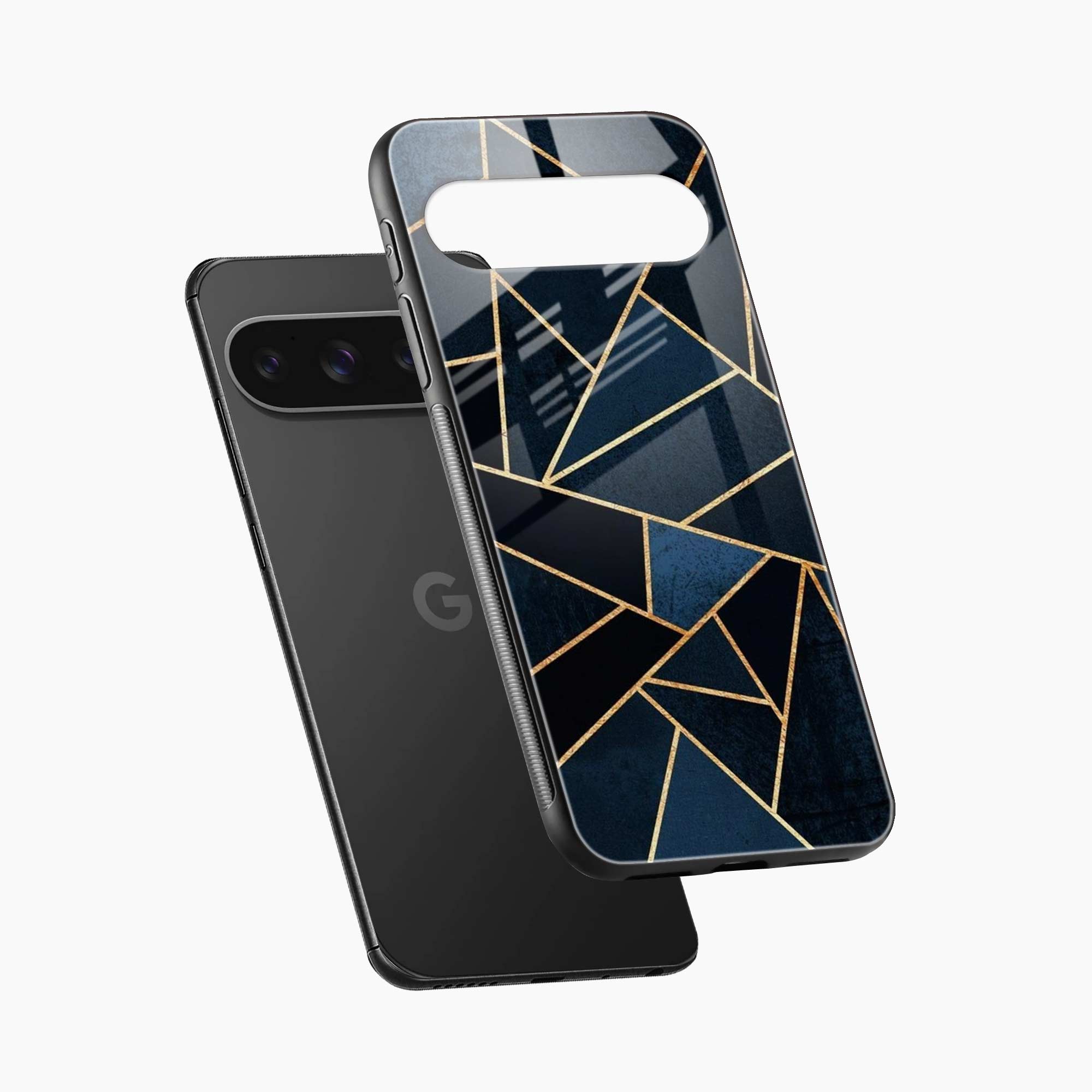 Diagonal Marble Golden Cut Google Pixel 10 Pro Back Cover