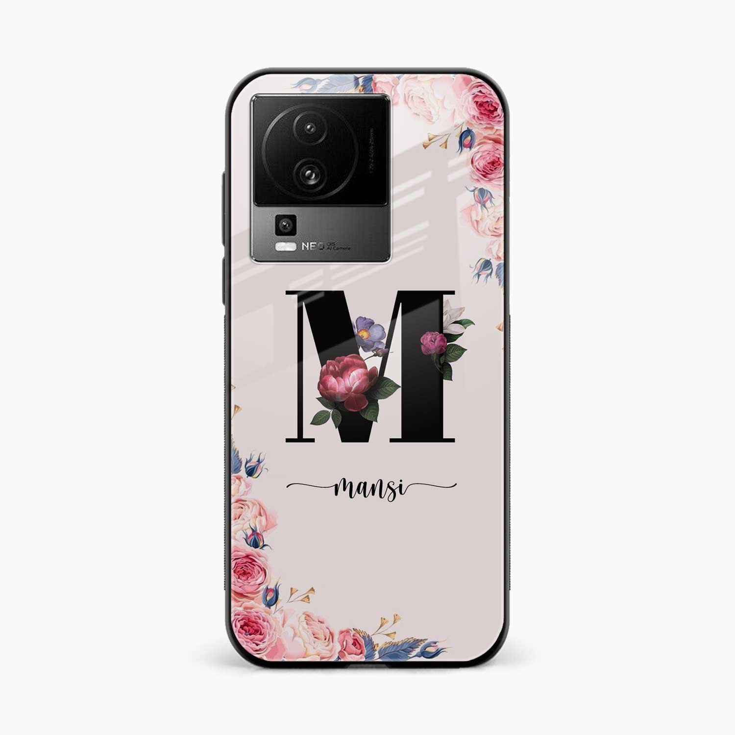 Floral Name Personalised Iqoo Neo 7 Pro 5G Back Cover