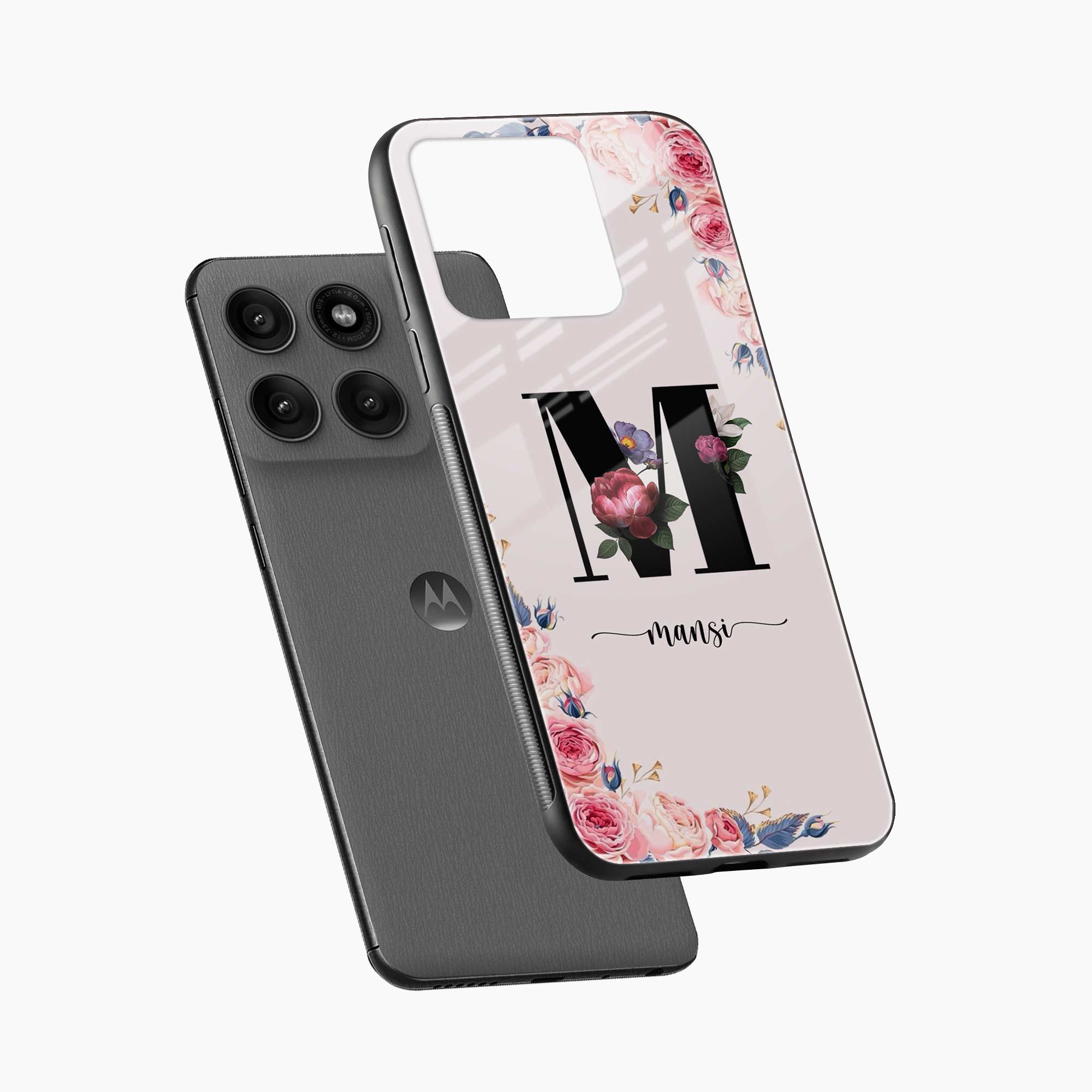 Floral Name Personalised Motorola Edge 60 5G Back Cover