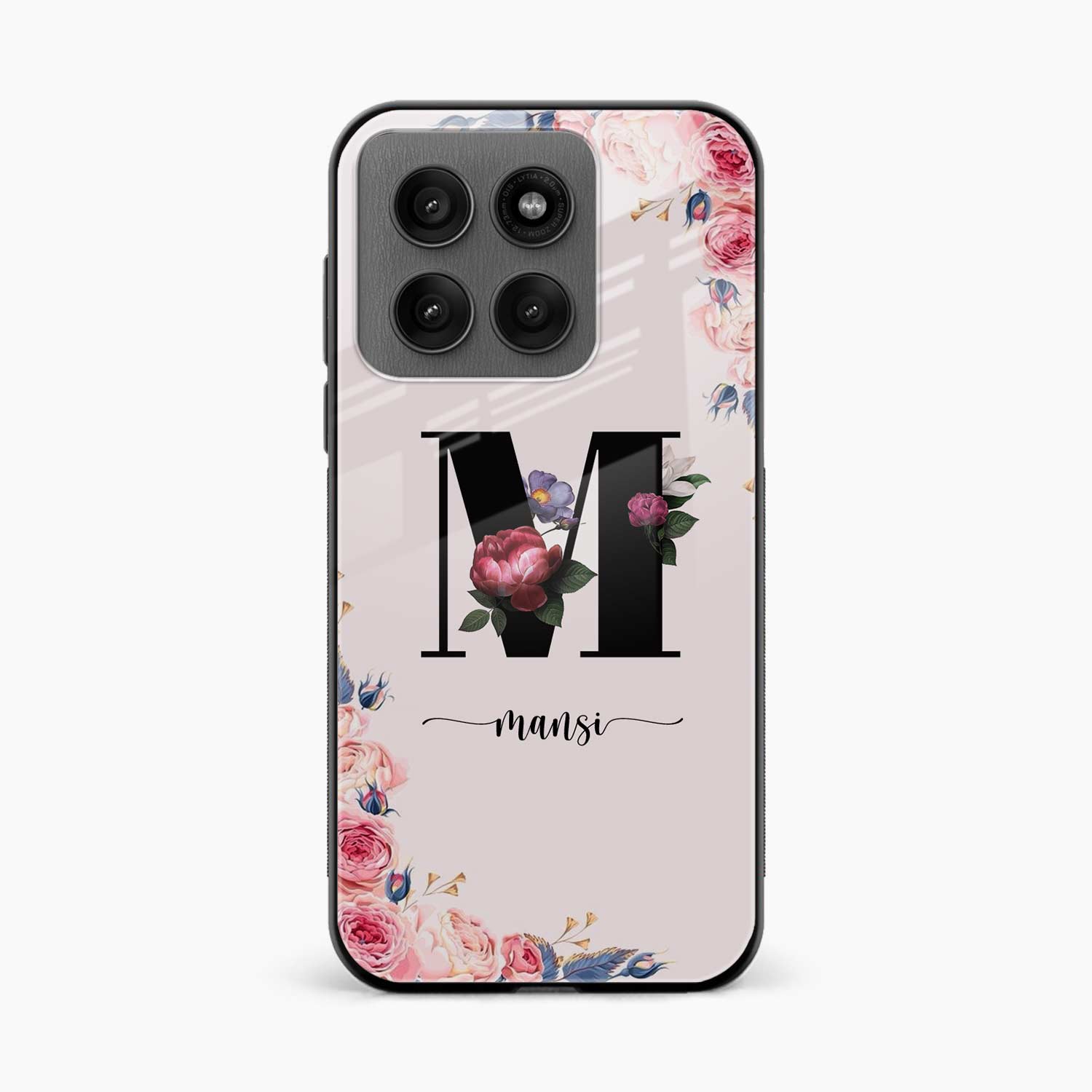 Floral Name Personalised Motorola Edge 60 5G Back Cover