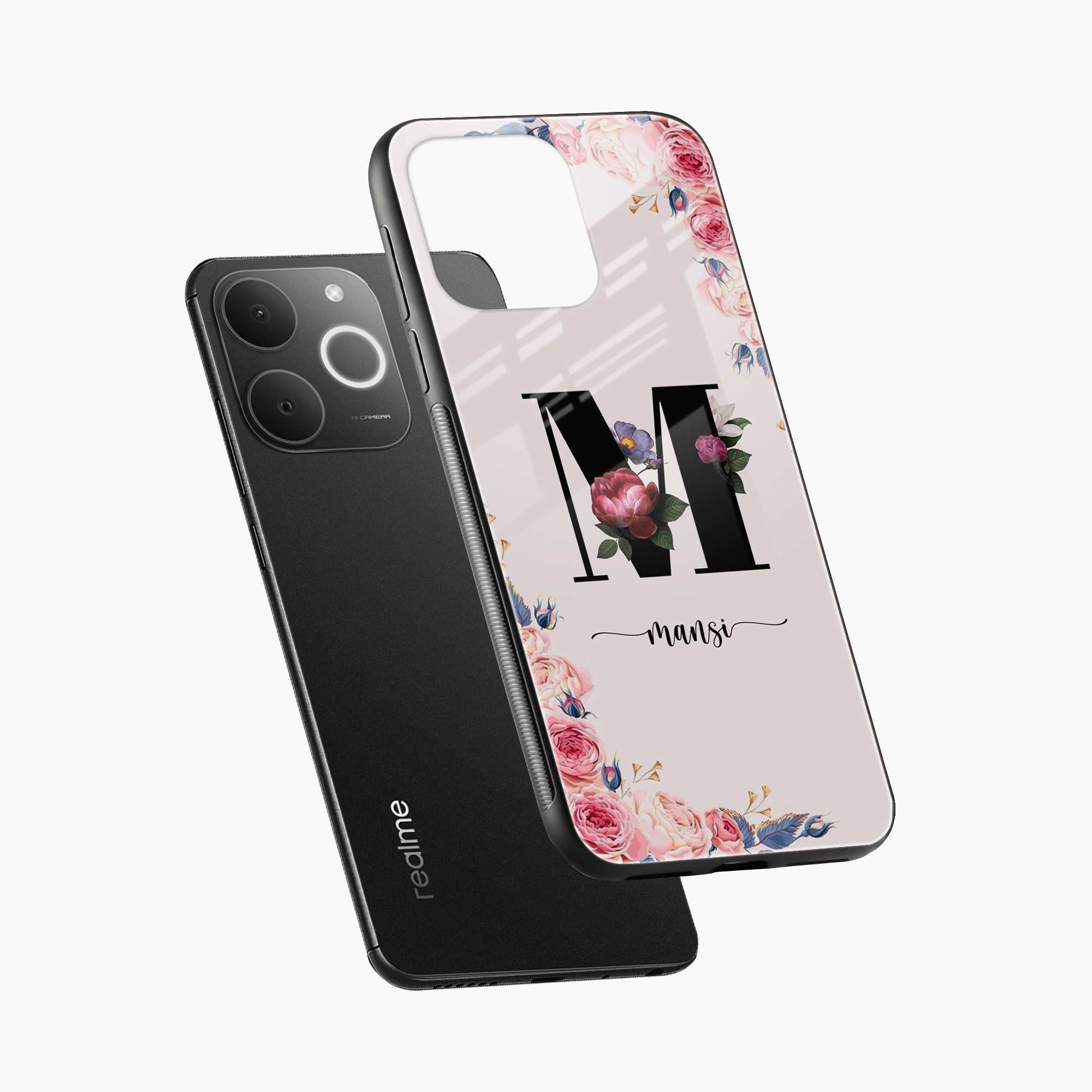 Floral Name Personalised Realme C71 4G Back Cover