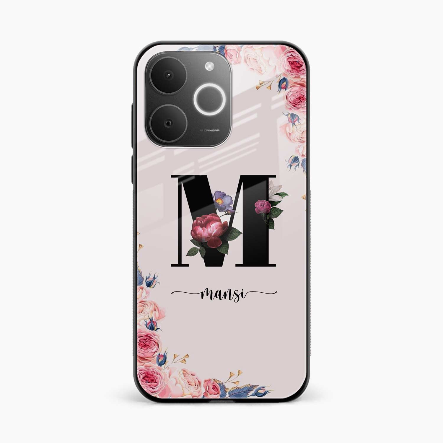 Floral Name Personalised Realme Narzo 80 Lite 4G Back Cover