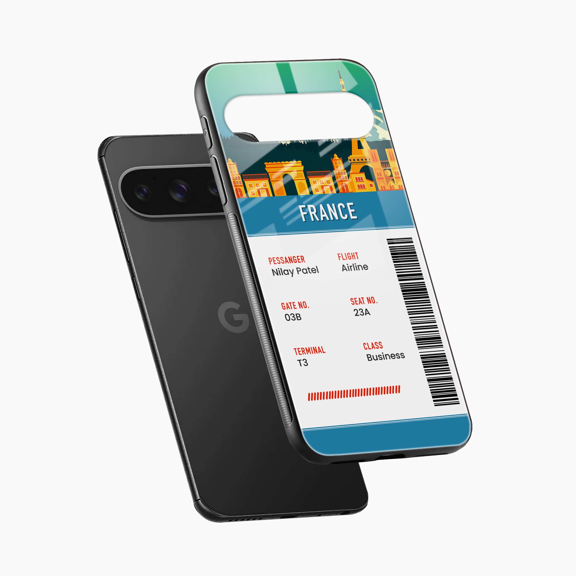 France Boarding Pass Google Pixel 10 Pro Back Cover