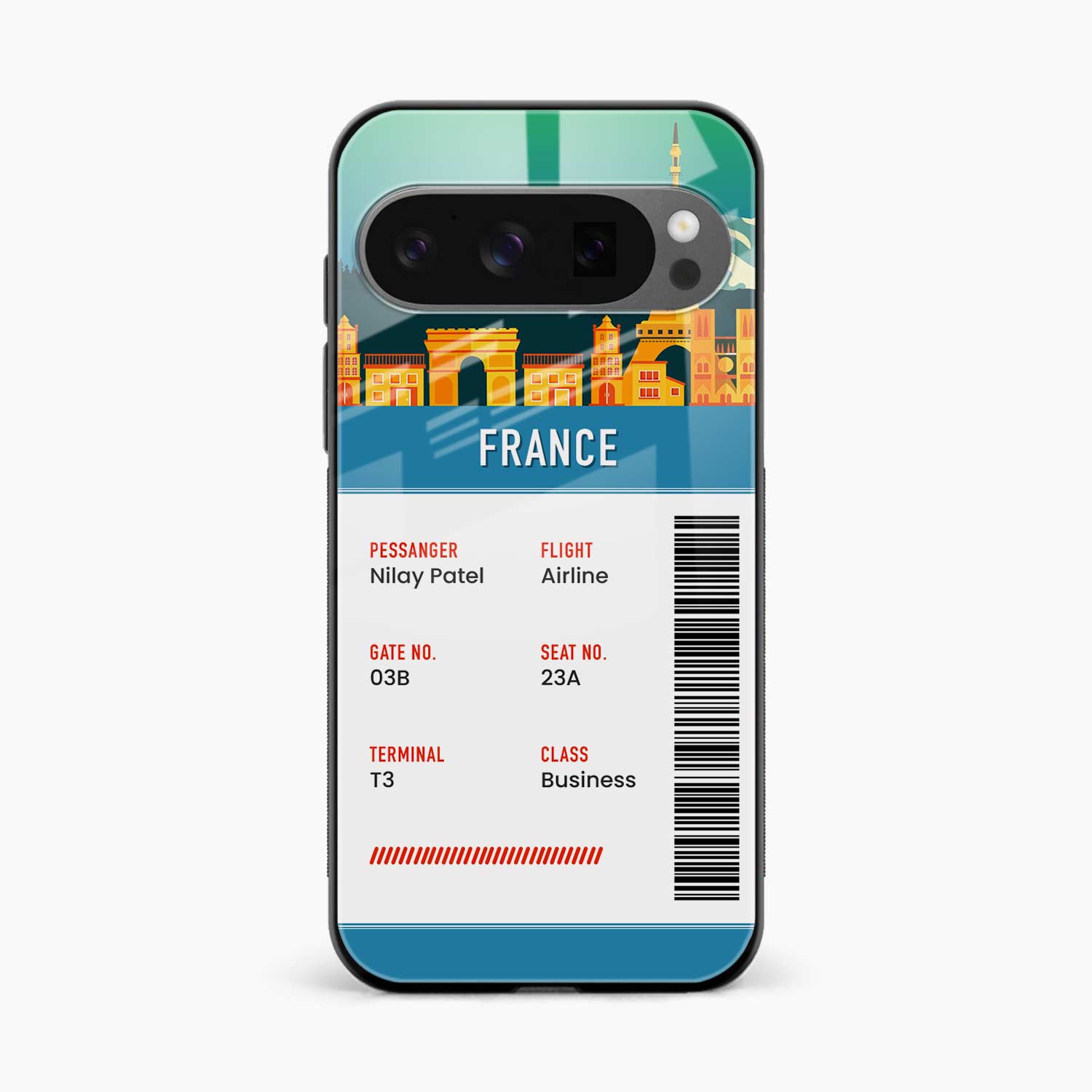 France Boarding Pass Google Pixel 10 Pro Back Cover