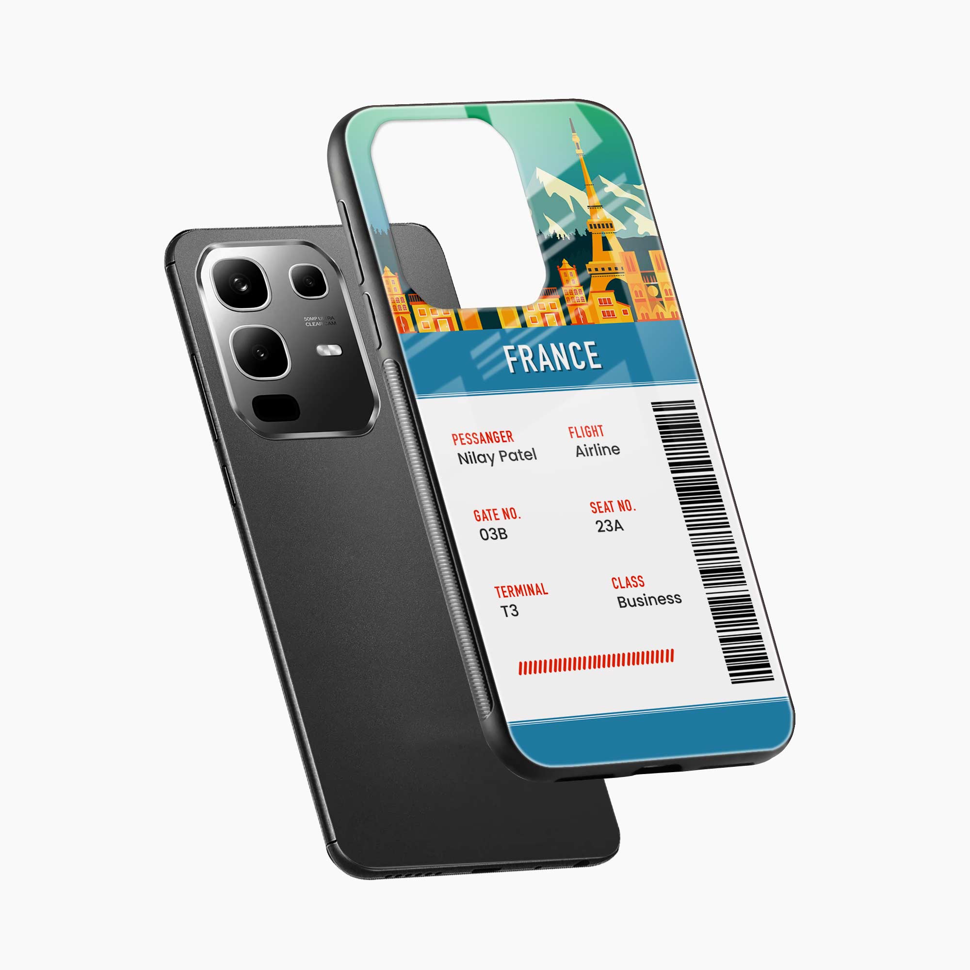 France Boarding Pass Infinix Note 50s 5G Plus Back Cover