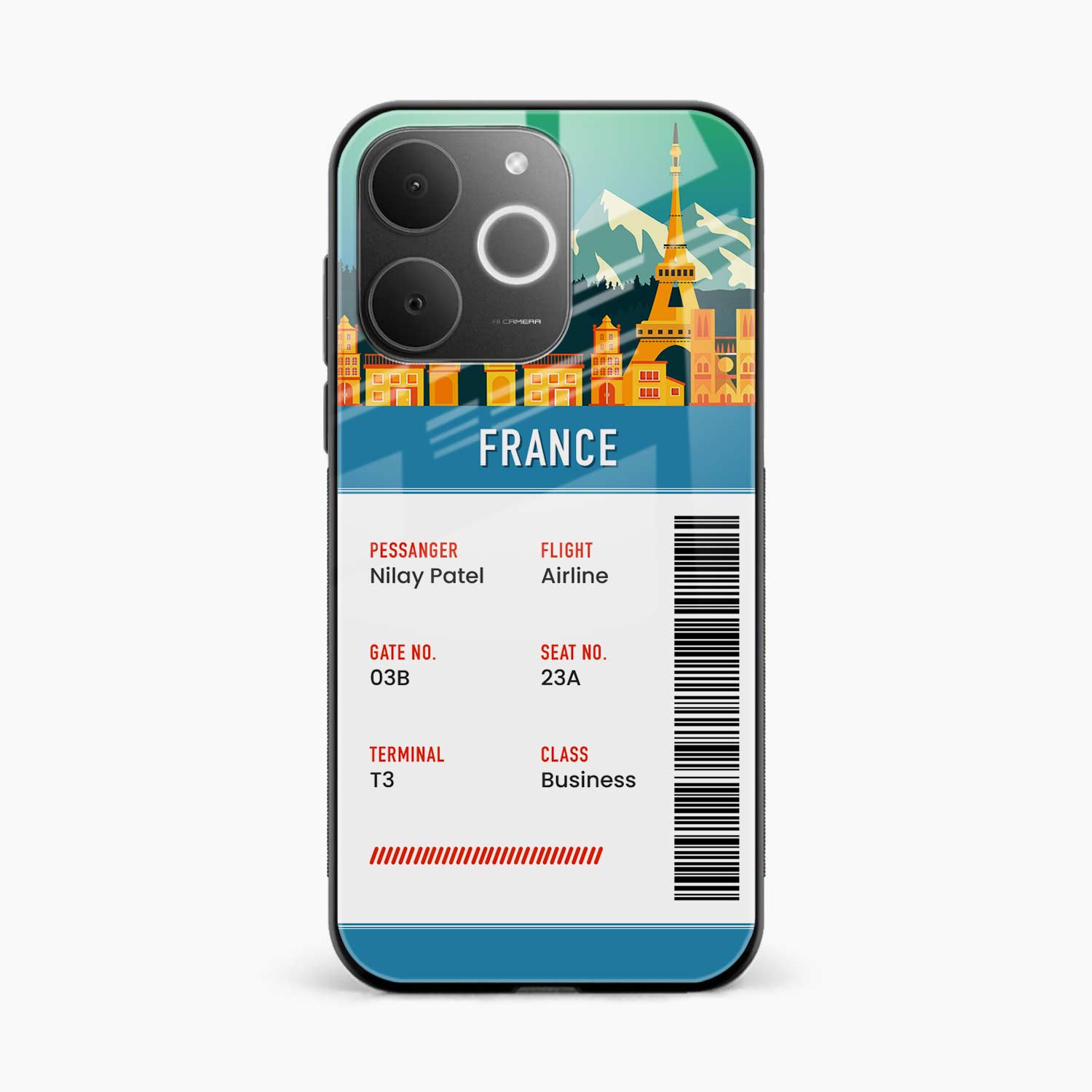 France Boarding Pass Realme C71 4G Back Cover