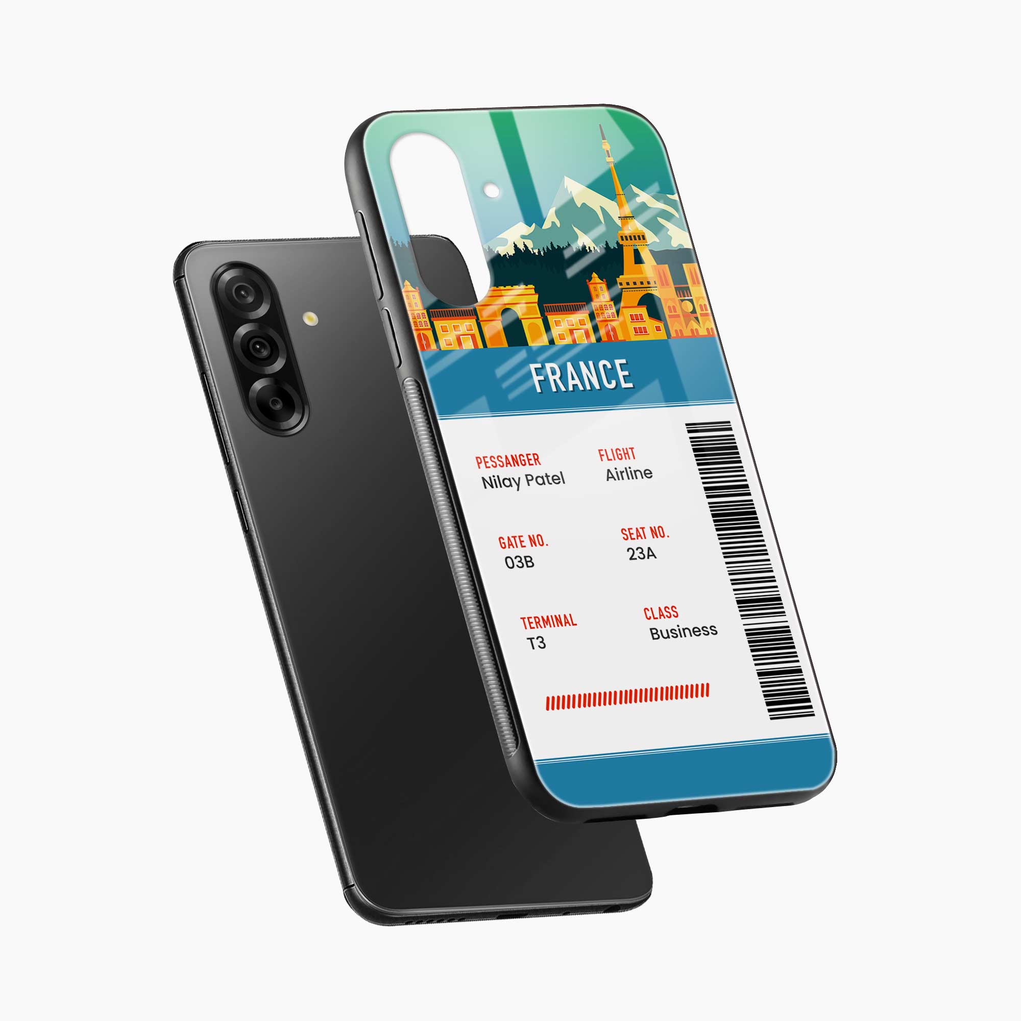 France Boarding Pass Samsung A17 5G Back Cover