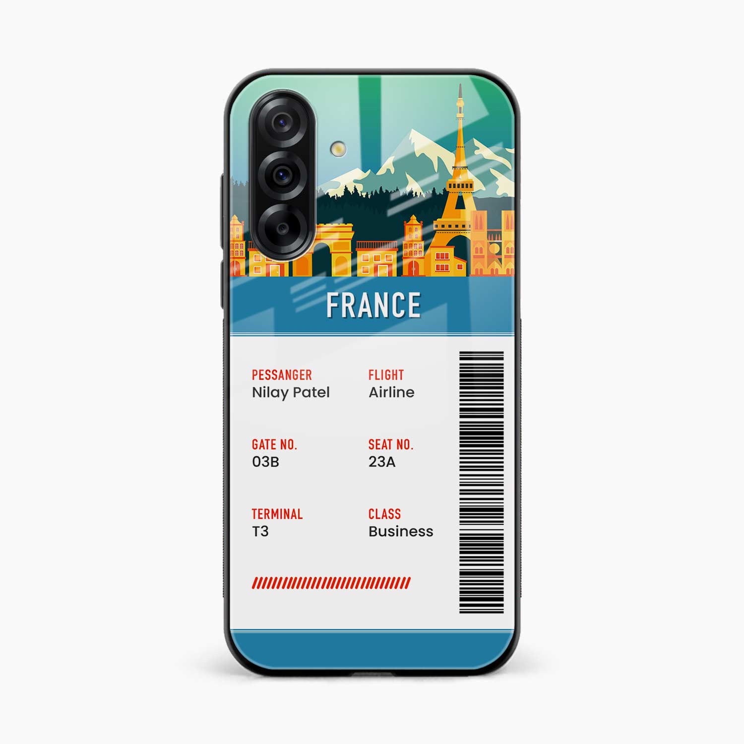 France Boarding Pass Samsung A17 5G Back Cover