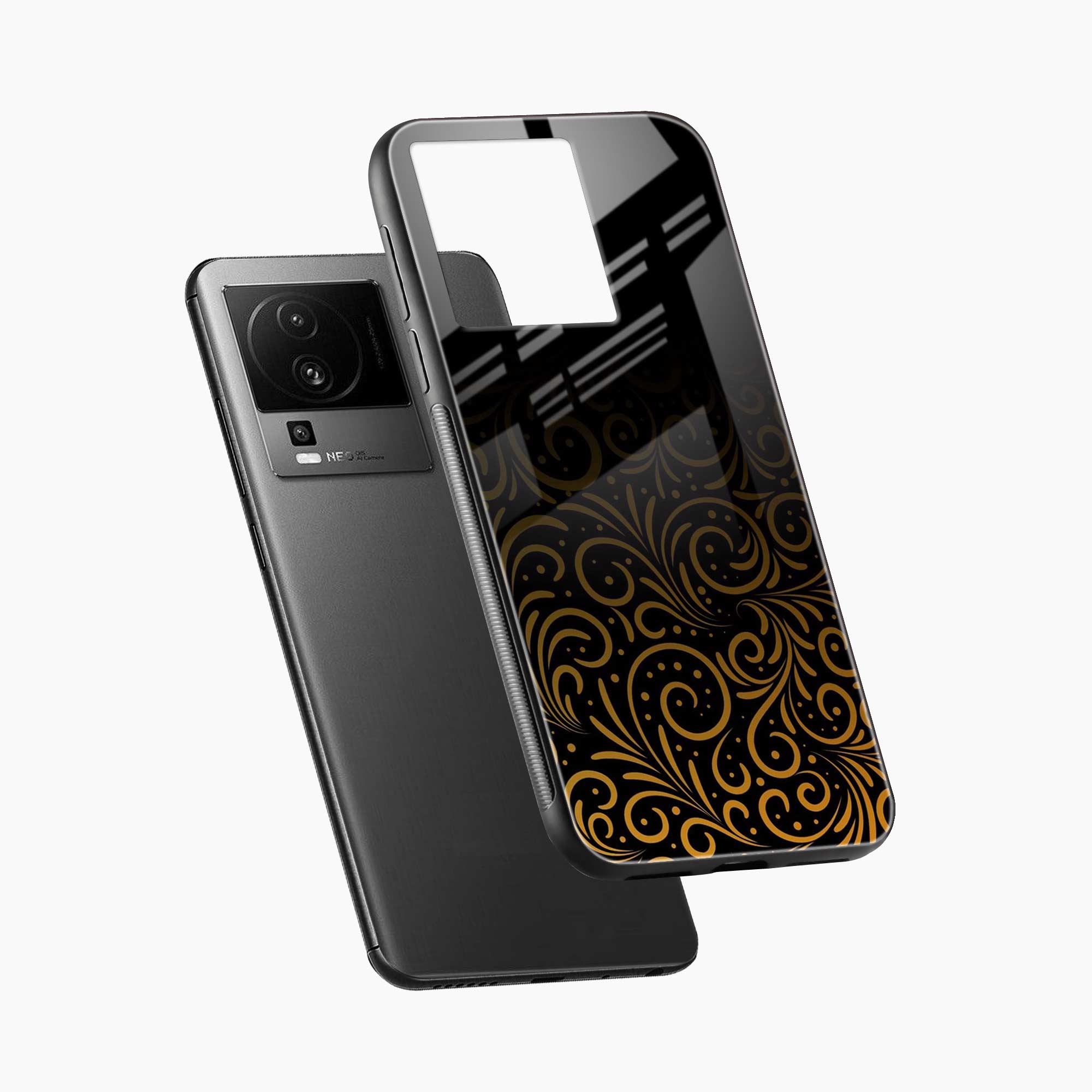 Golden Swirl Iqoo Neo 7 Pro 5G Back Cover