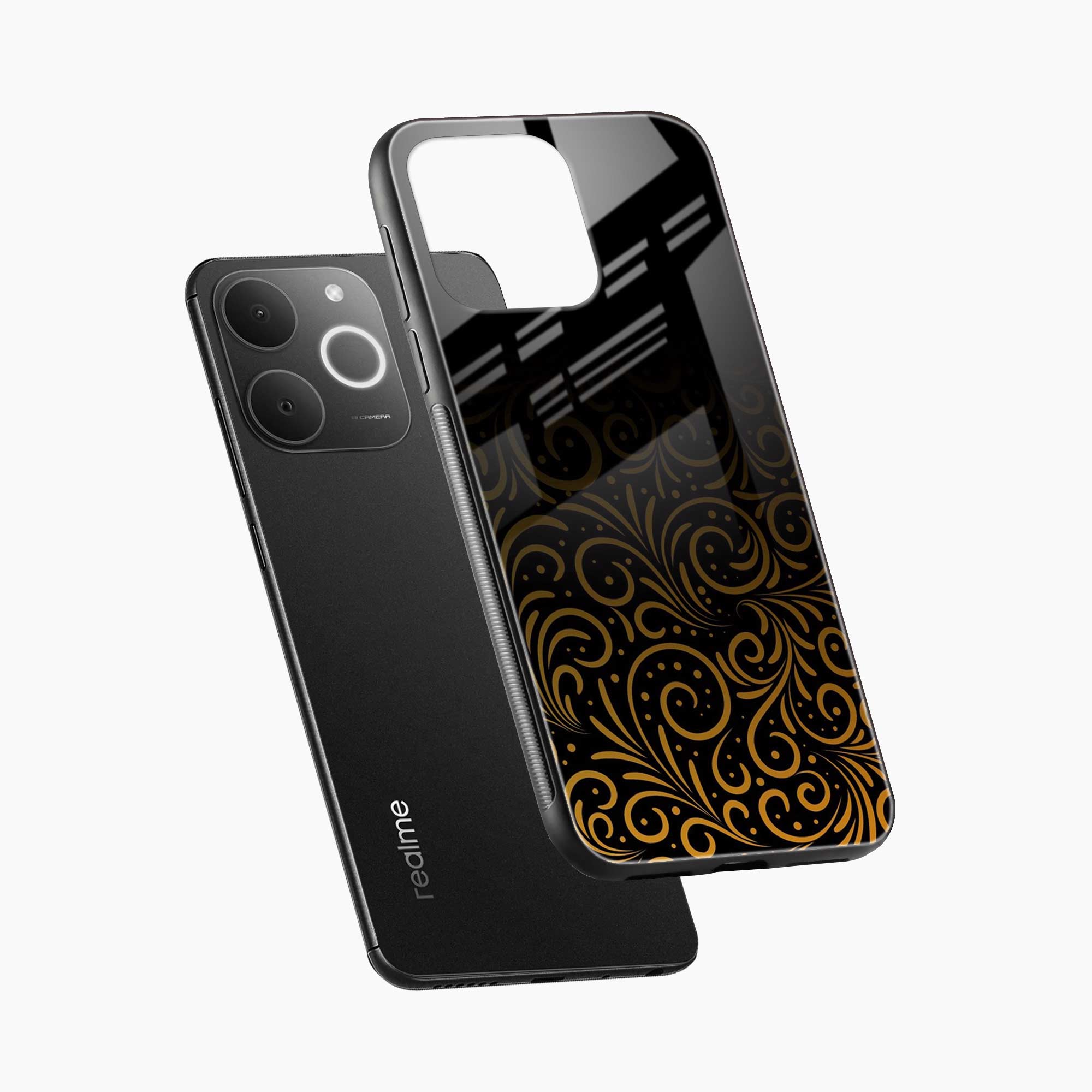 Golden Swirl Realme Narzo 80 Lite 4G Back Cover