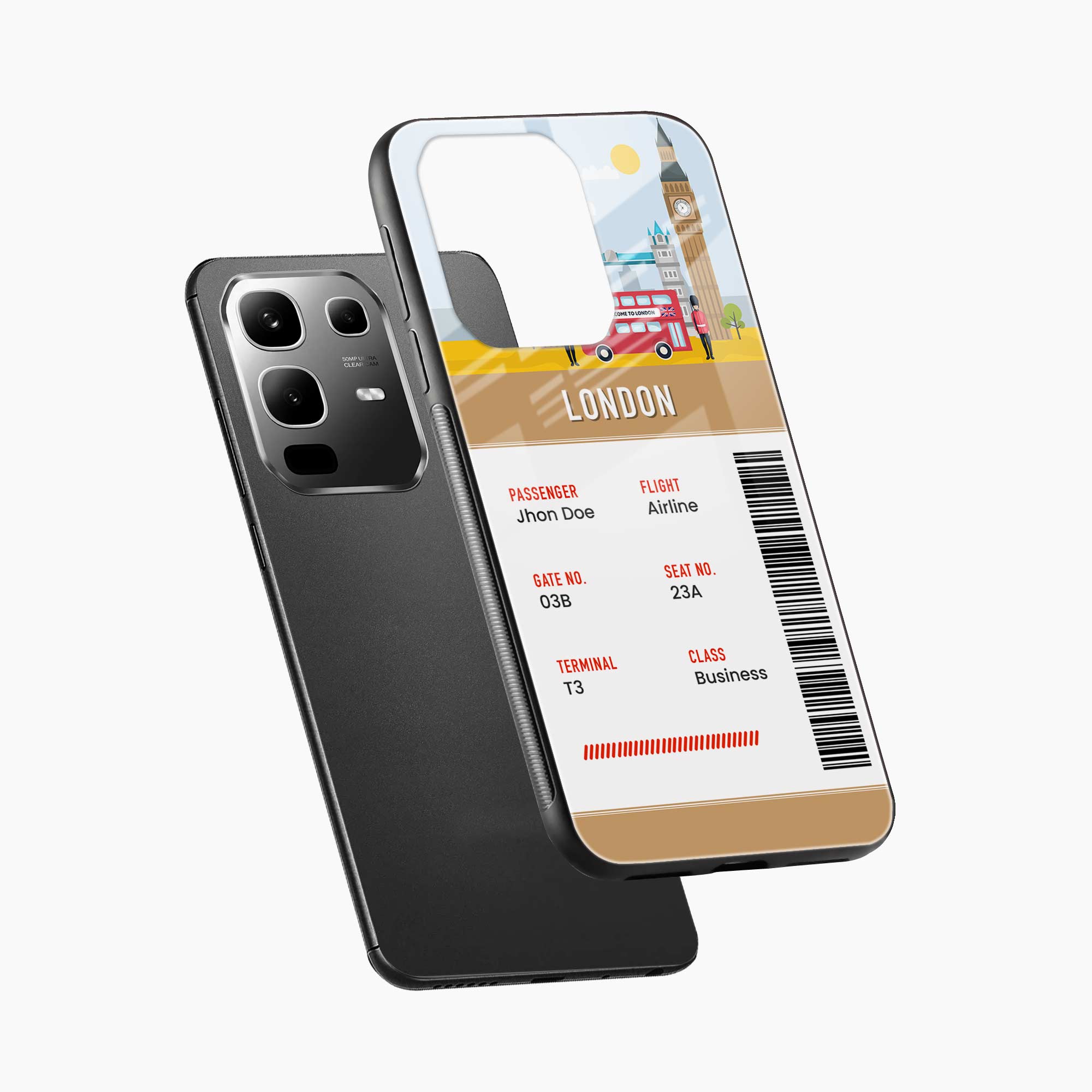 London Boarding Pass Infinix Note 50s 5G Plus Back Cover