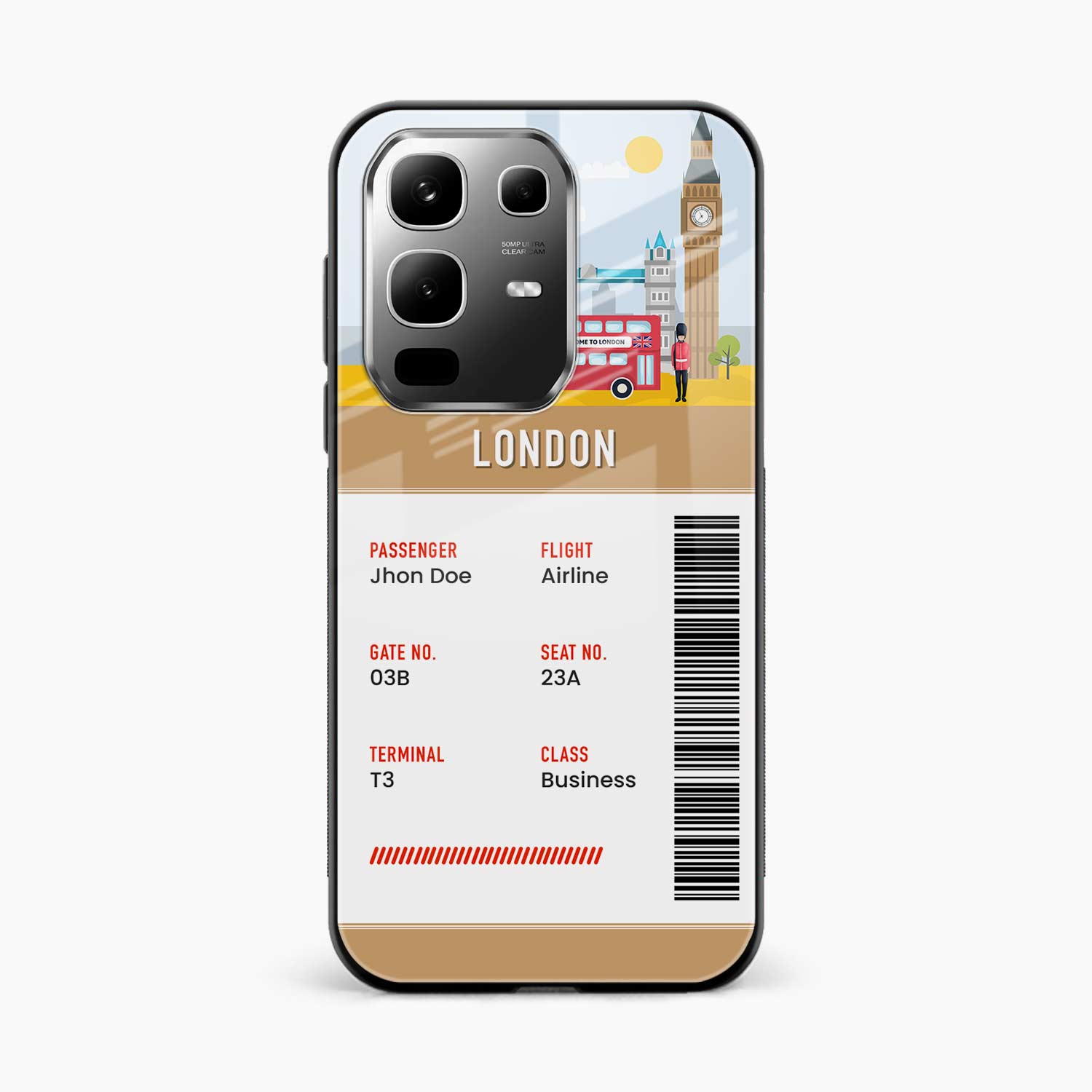 London Boarding Pass Infinix Note 50s 5G Plus Back Cover