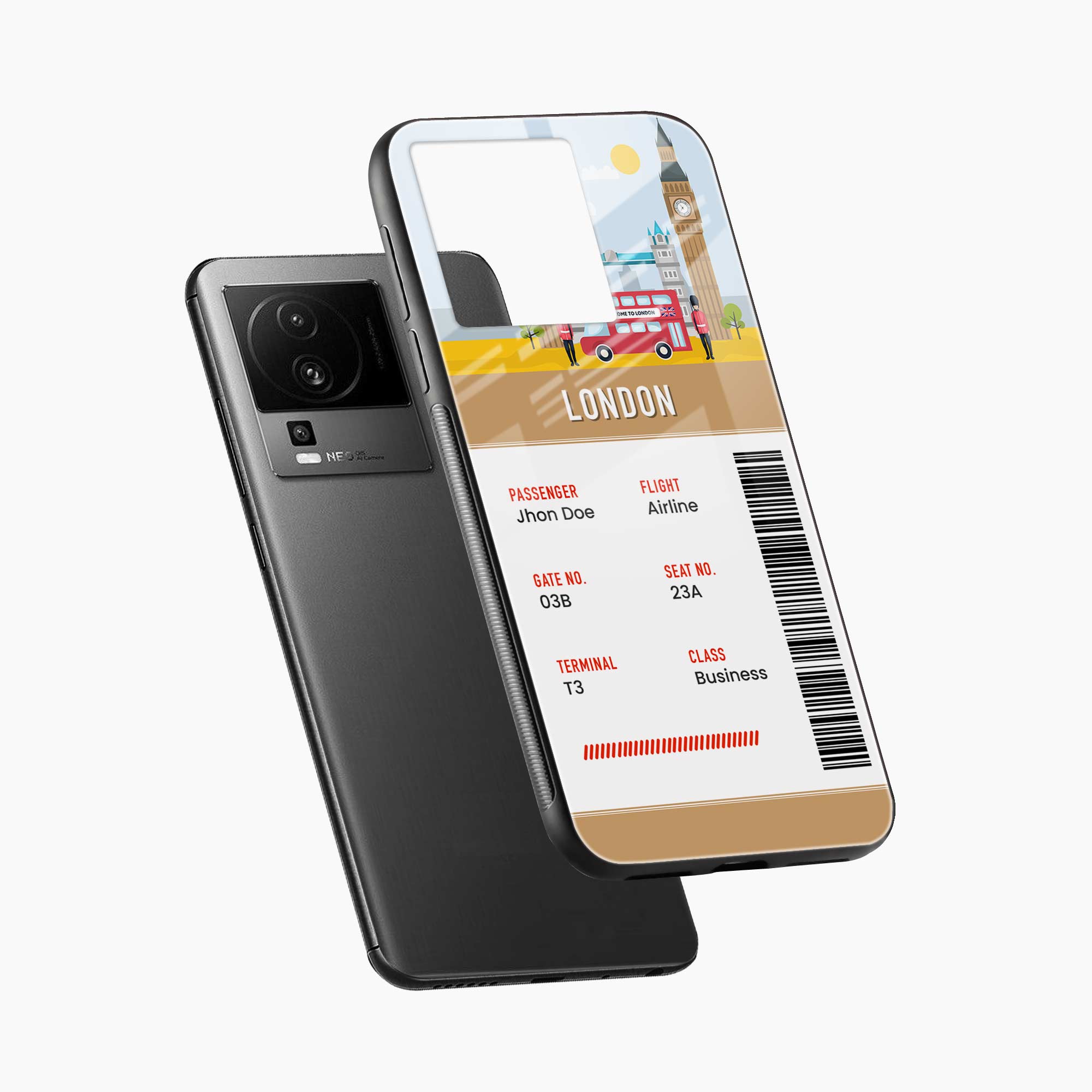 London Boarding Pass Iqoo Neo 7 Pro 5G Back Cover