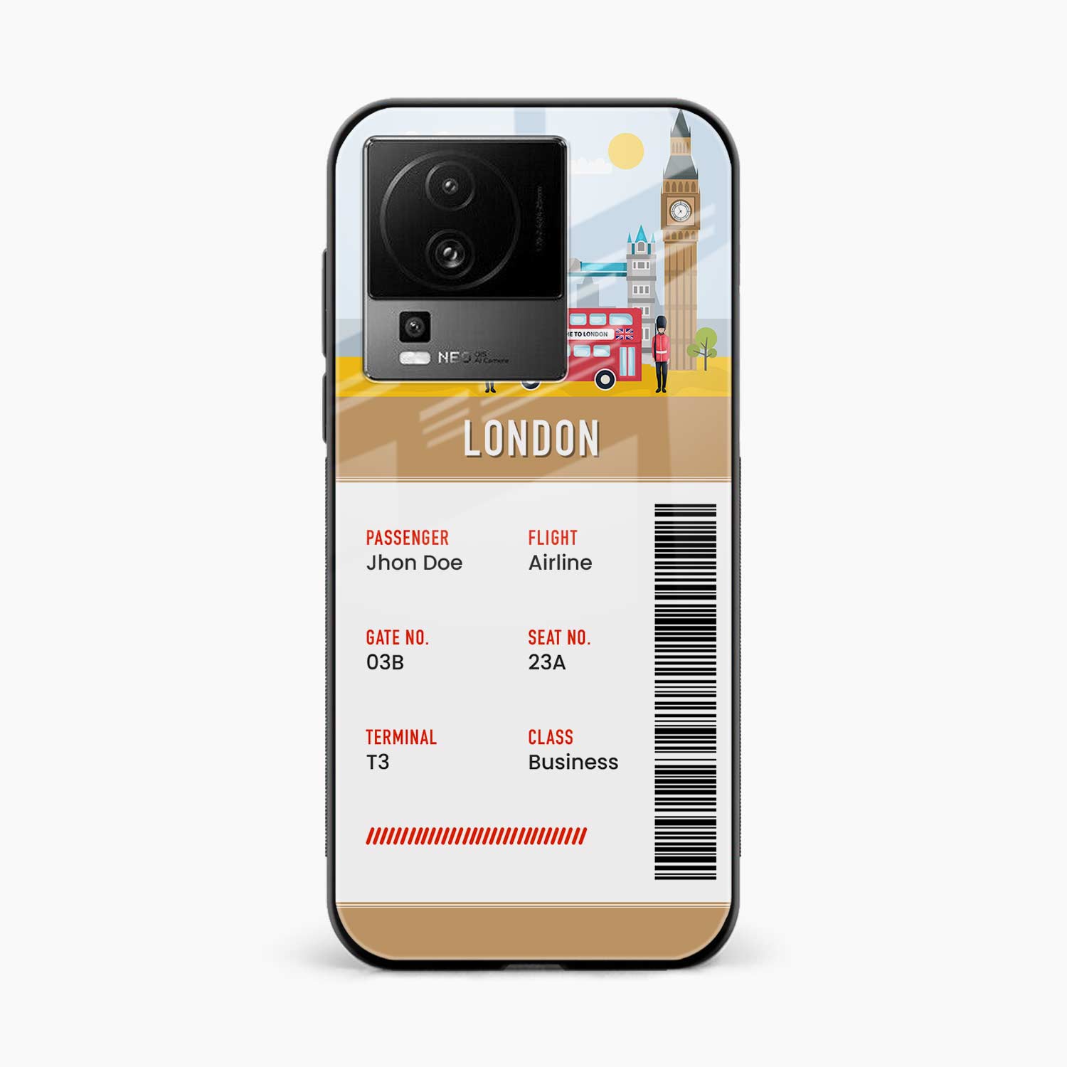 London Boarding Pass Iqoo Neo 7 Pro 5G Back Cover