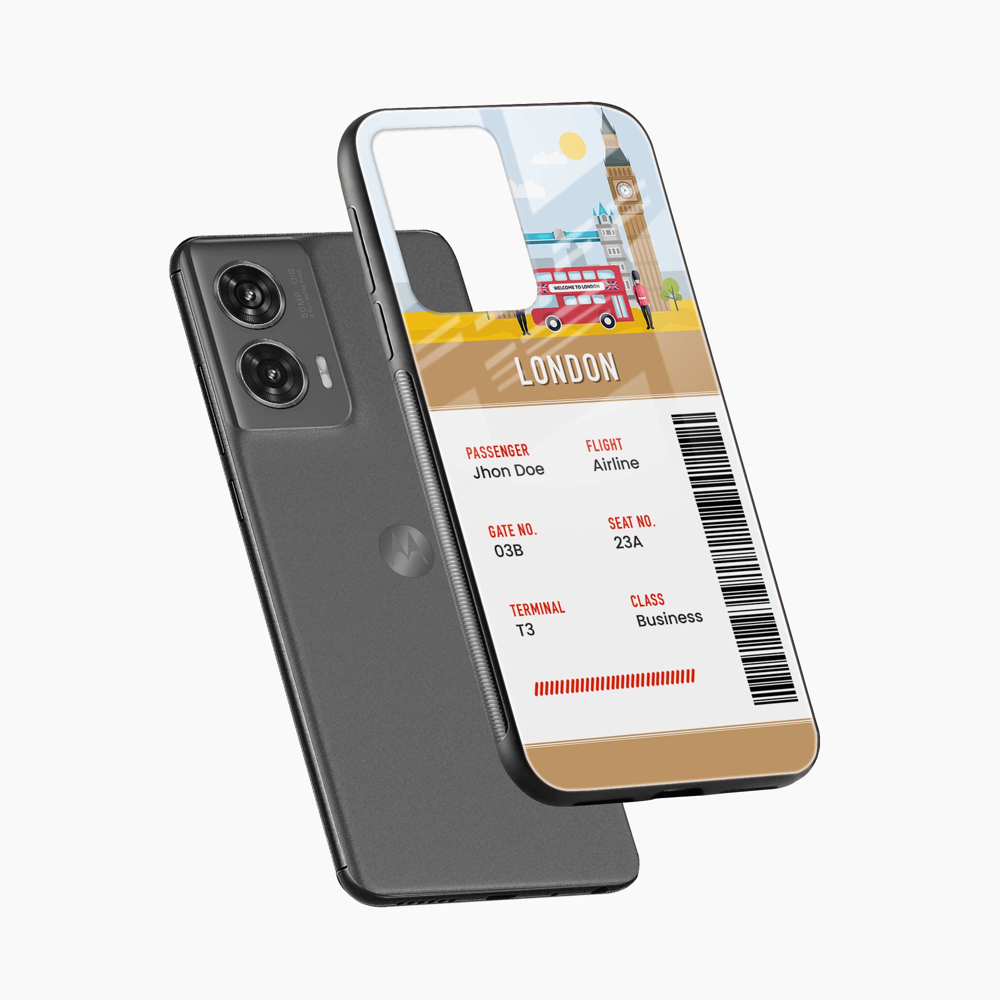 London Boarding Pass Motorola G96 5G Back Cover