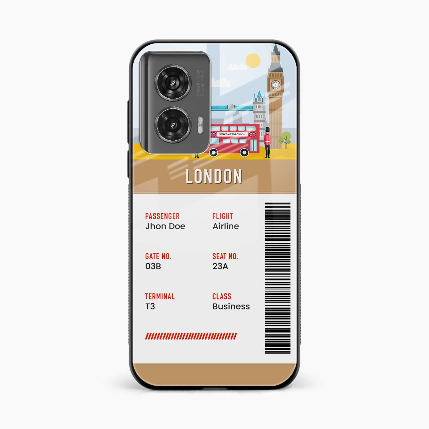 London Boarding Pass Motorola G96 5G Back Cover