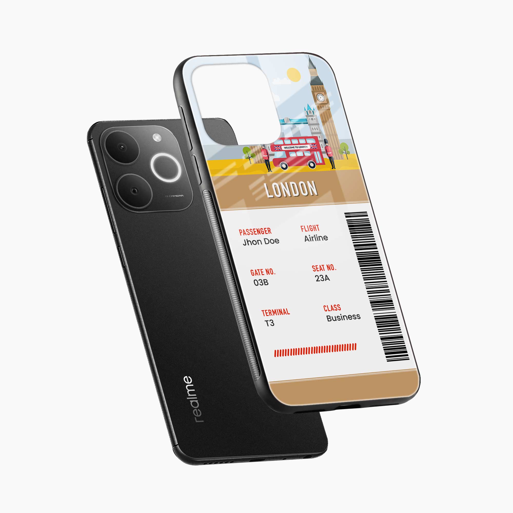 London Boarding Pass Realme Narzo 80 Lite 4G Back Cover