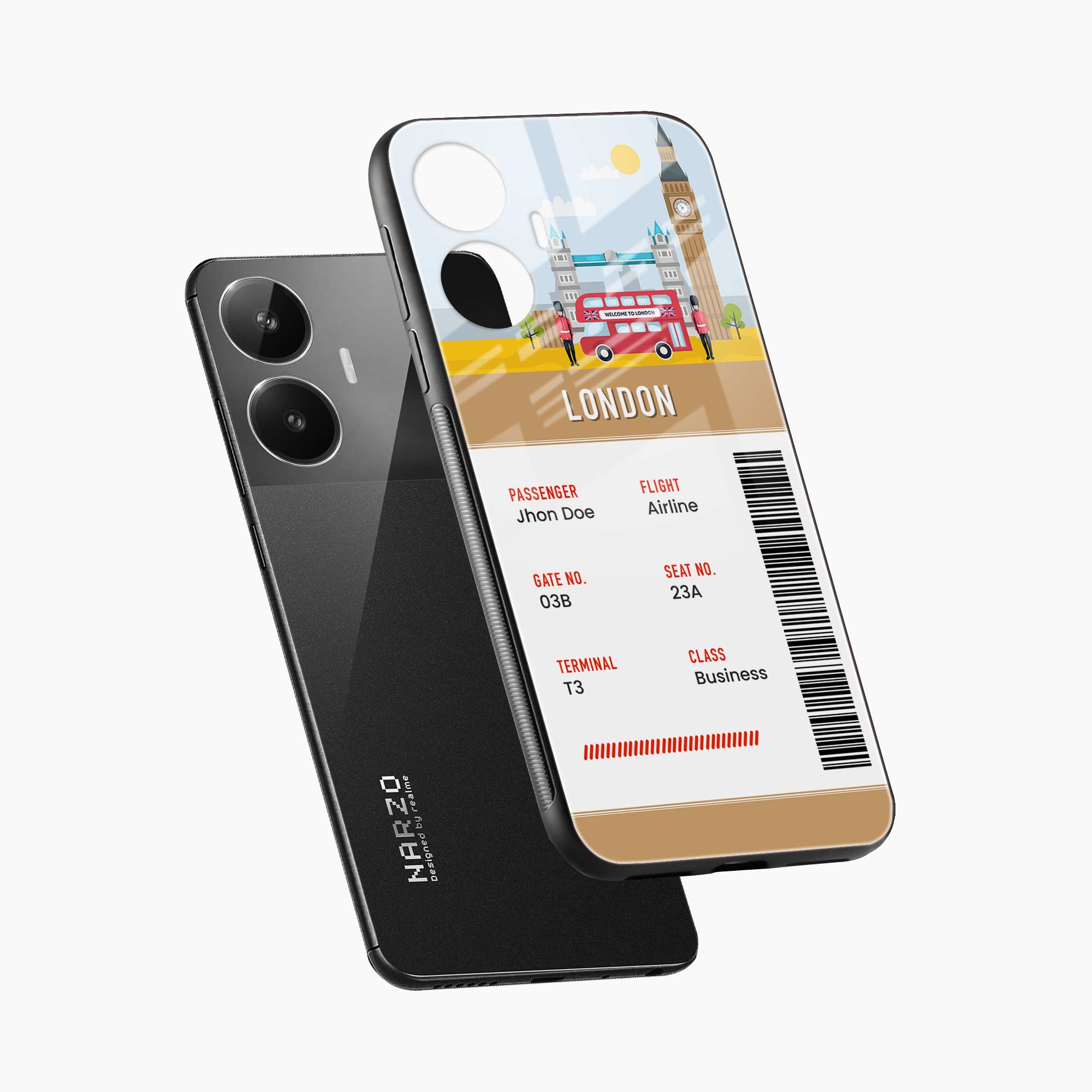 London Boarding Pass Realme Narzo N55 Back Cover