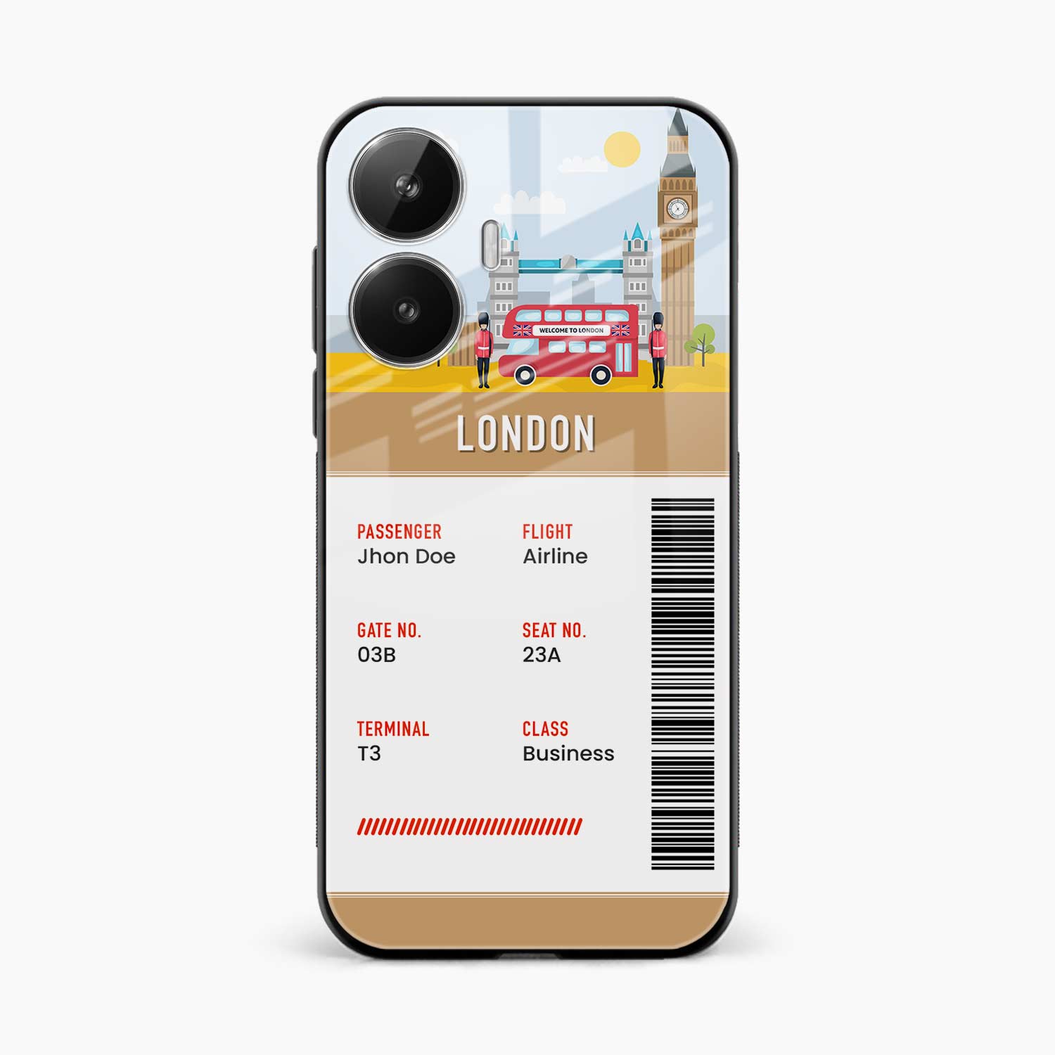 London Boarding Pass Realme Narzo N55 Back Cover