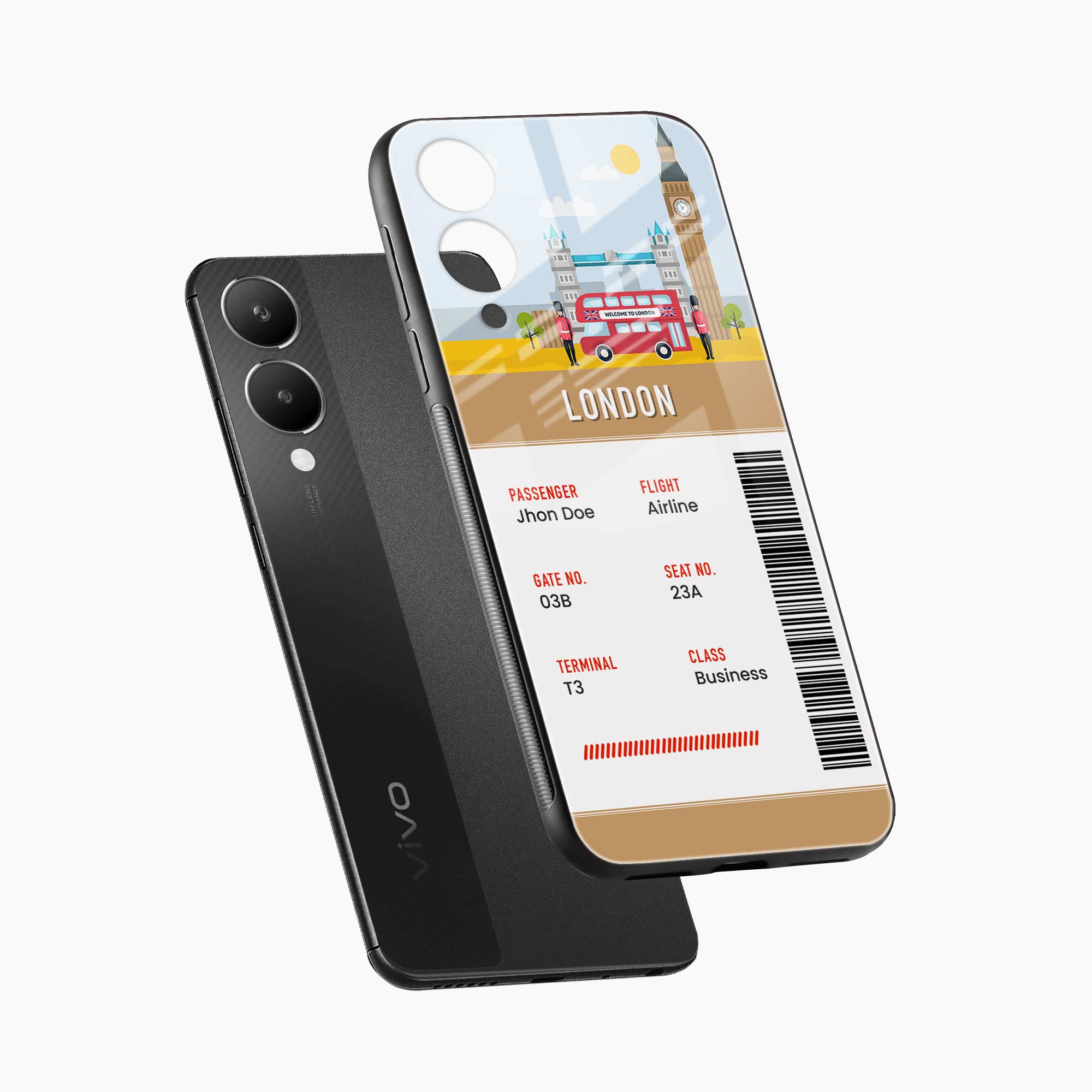 London Boarding Pass Vivo Y28 5G Back Cover