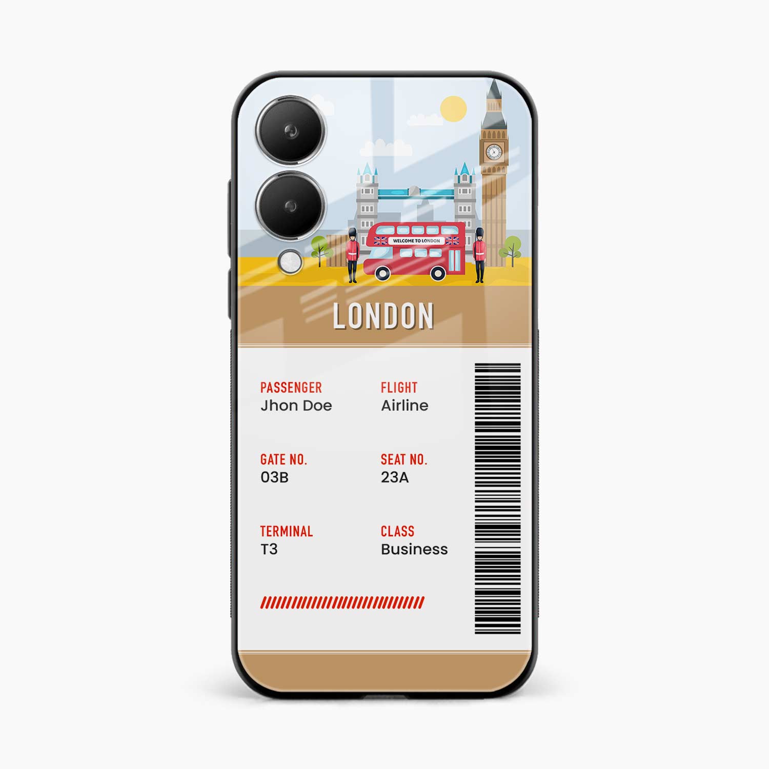 London Boarding Pass Vivo Y28 5G Back Cover