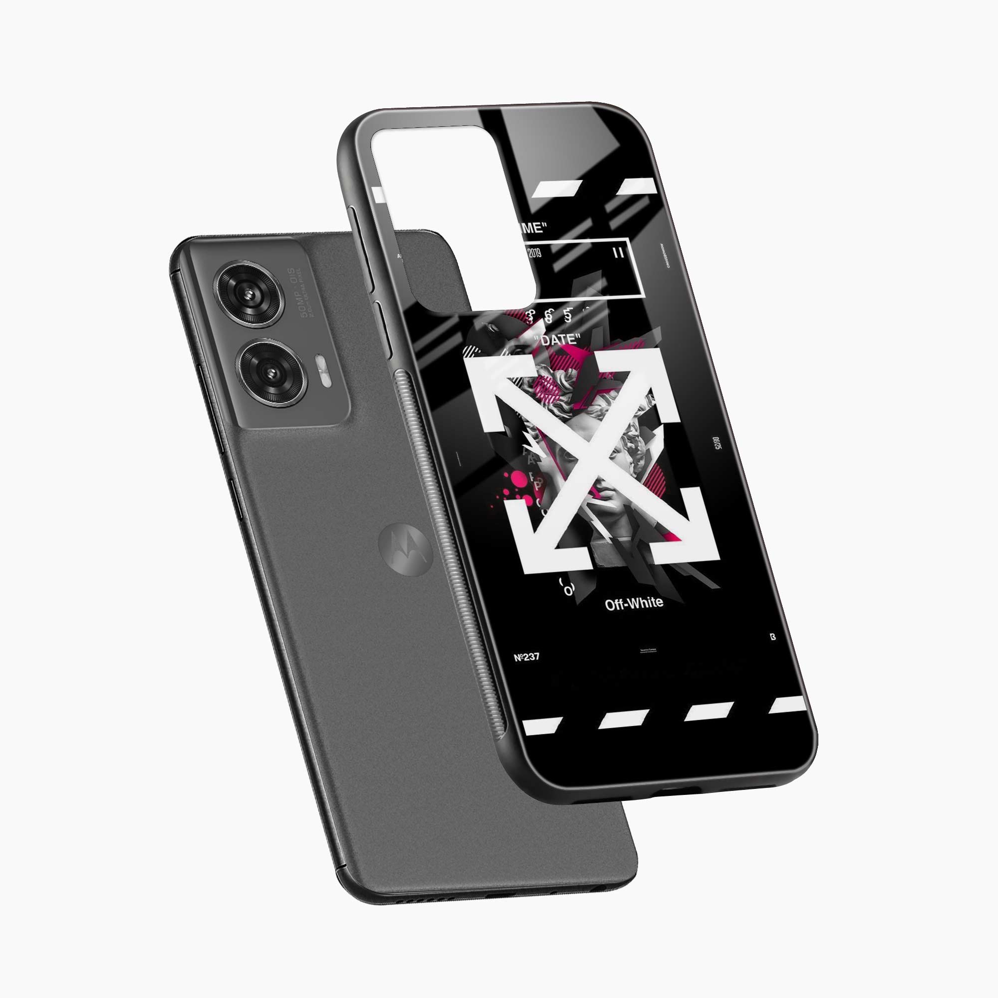 Off White Logo Motorola G96 5G Back Cover