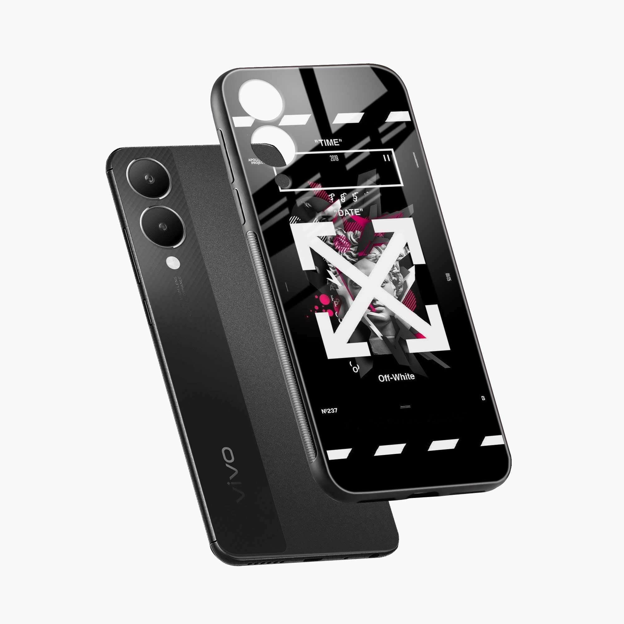 Off White Logo Vivo Y28 5G Back Cover