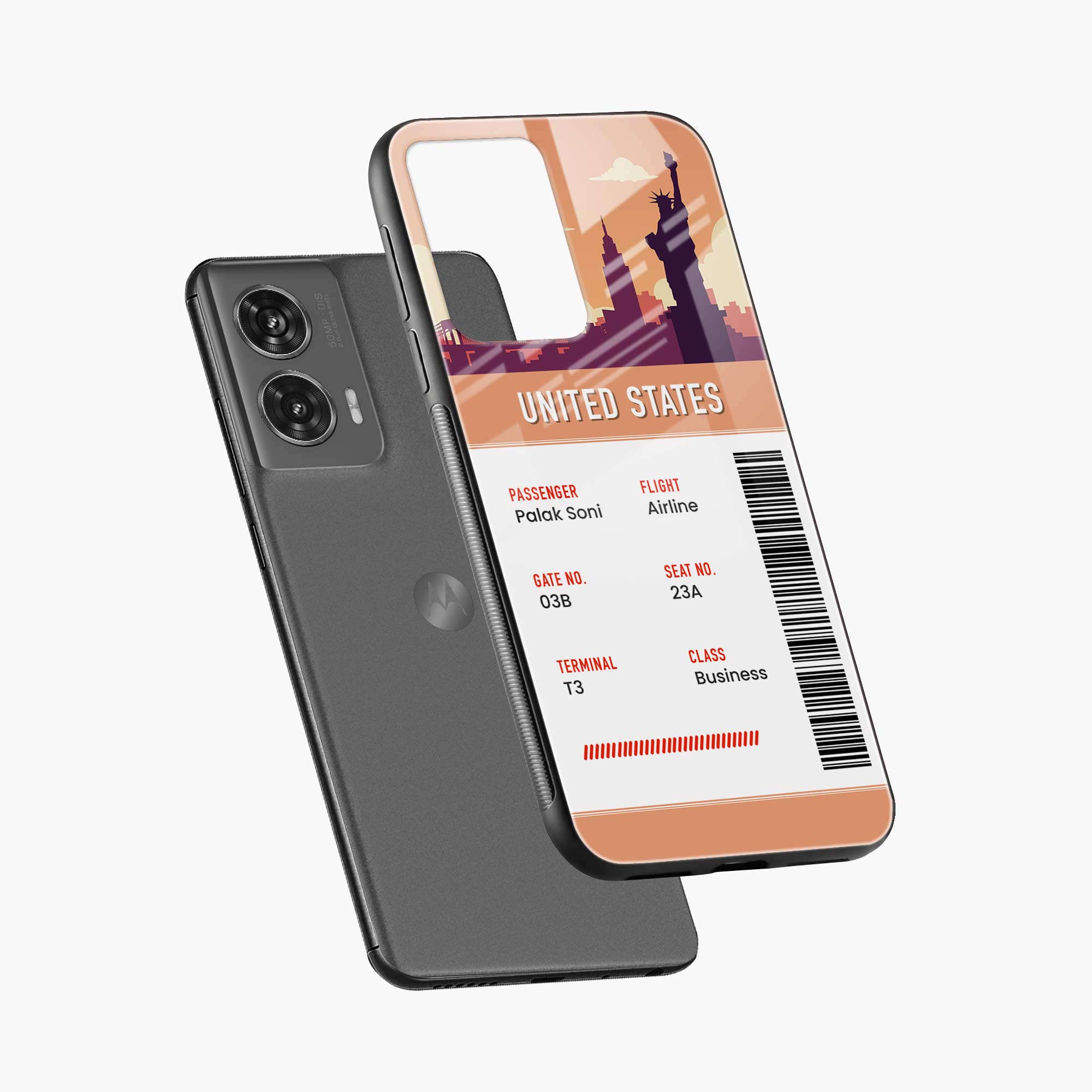 United States Boarding Pass Motorola G96 5G Back Cover