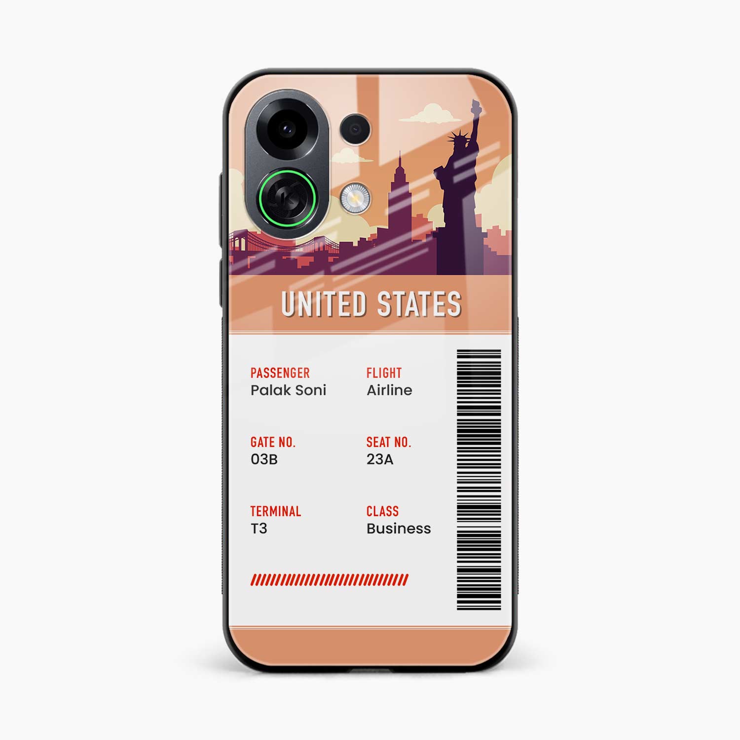 United States Boarding Pass Oppo K13 Turbo 5G Back Cover