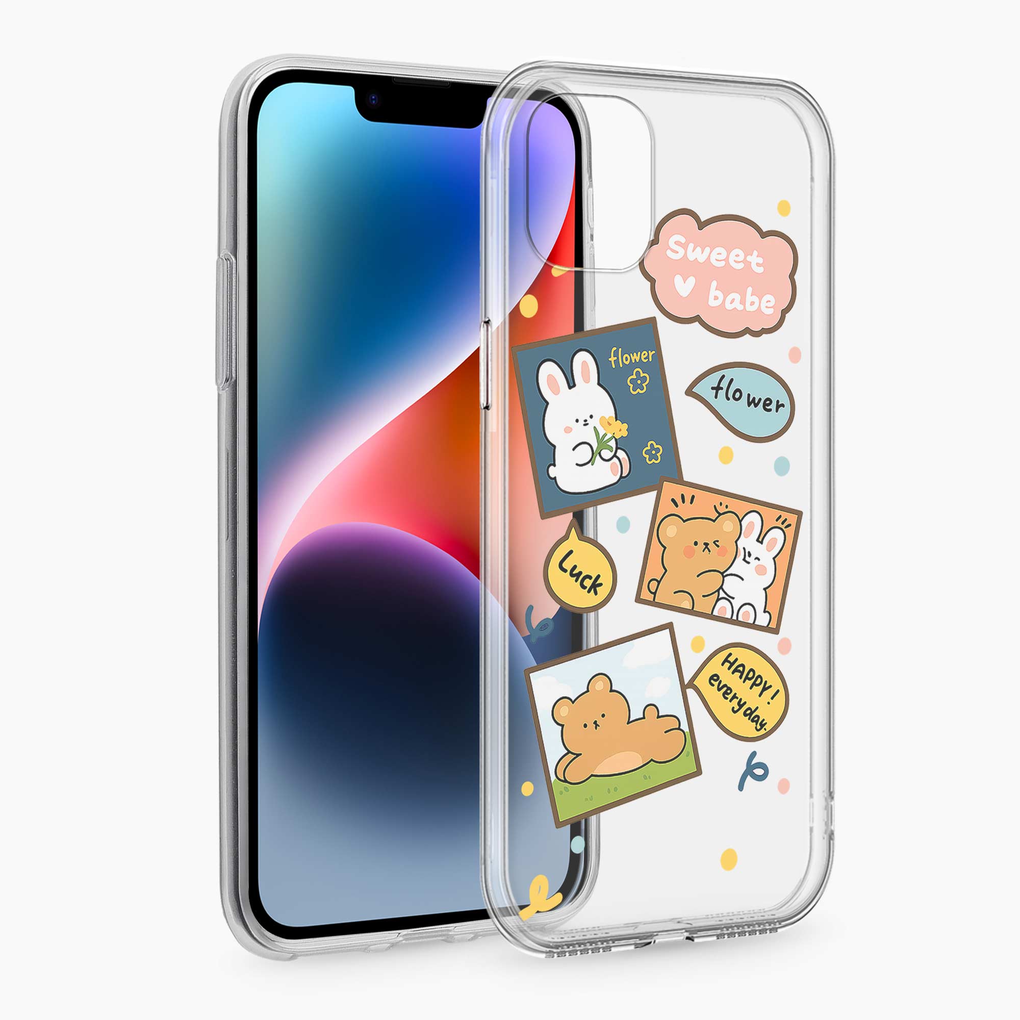 Cute Teddy iPhone 14 Silicone Back Cover