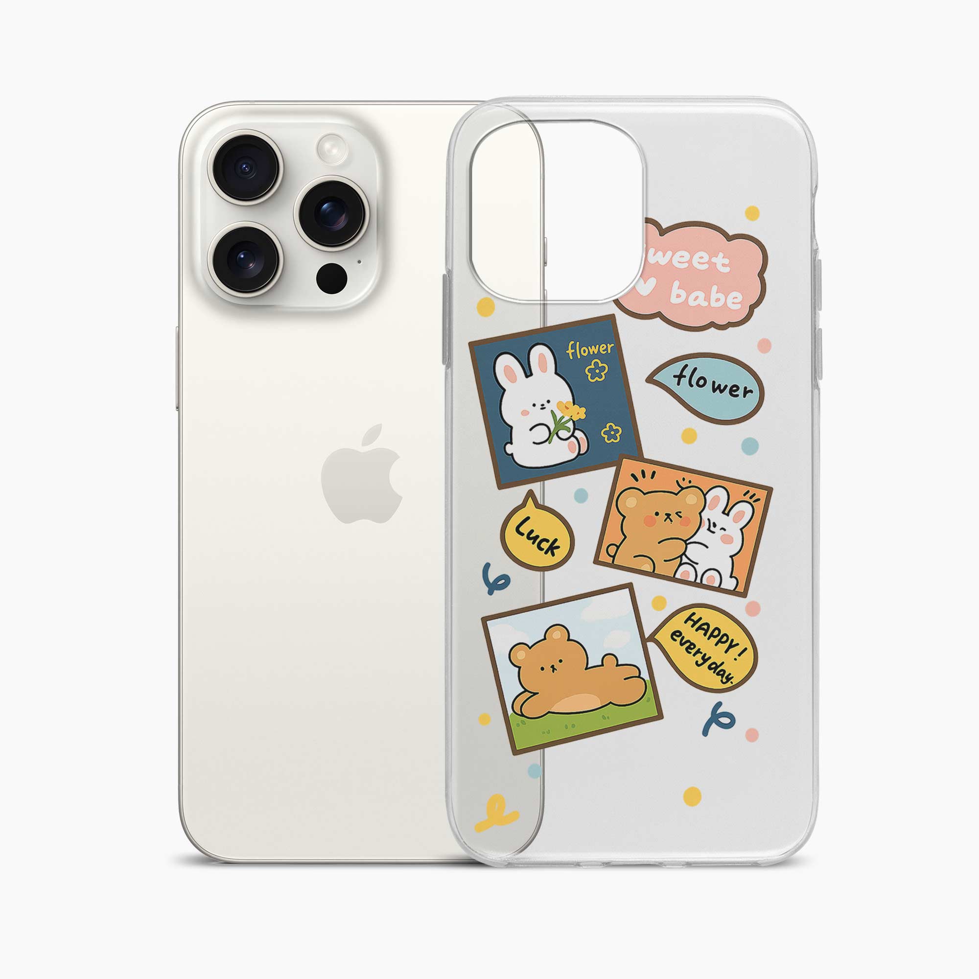 Cute Teddy iPhone 15 Pro Max Silicone Back Cover