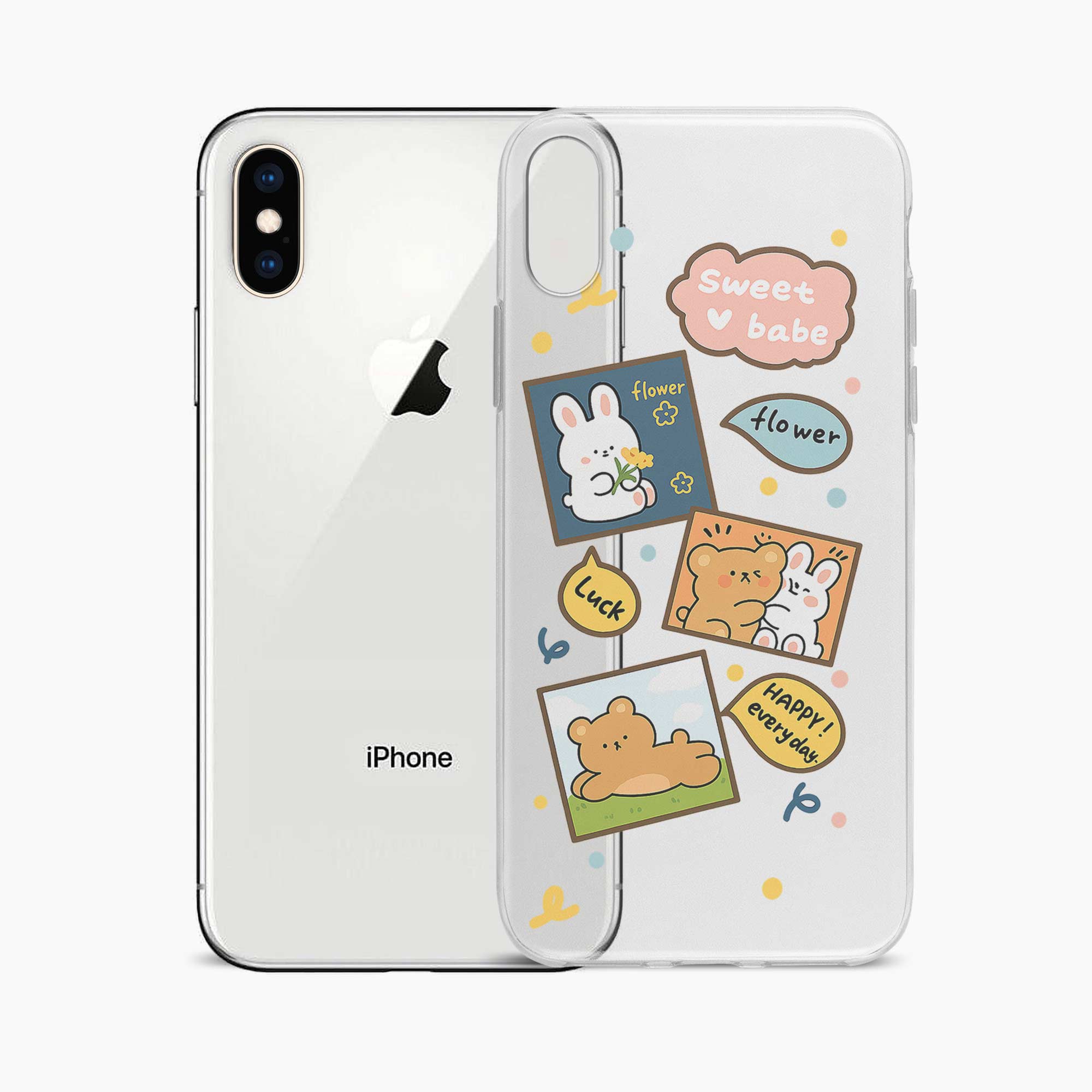 Cute Teddy iPhone XS Max Silicone Back Cover