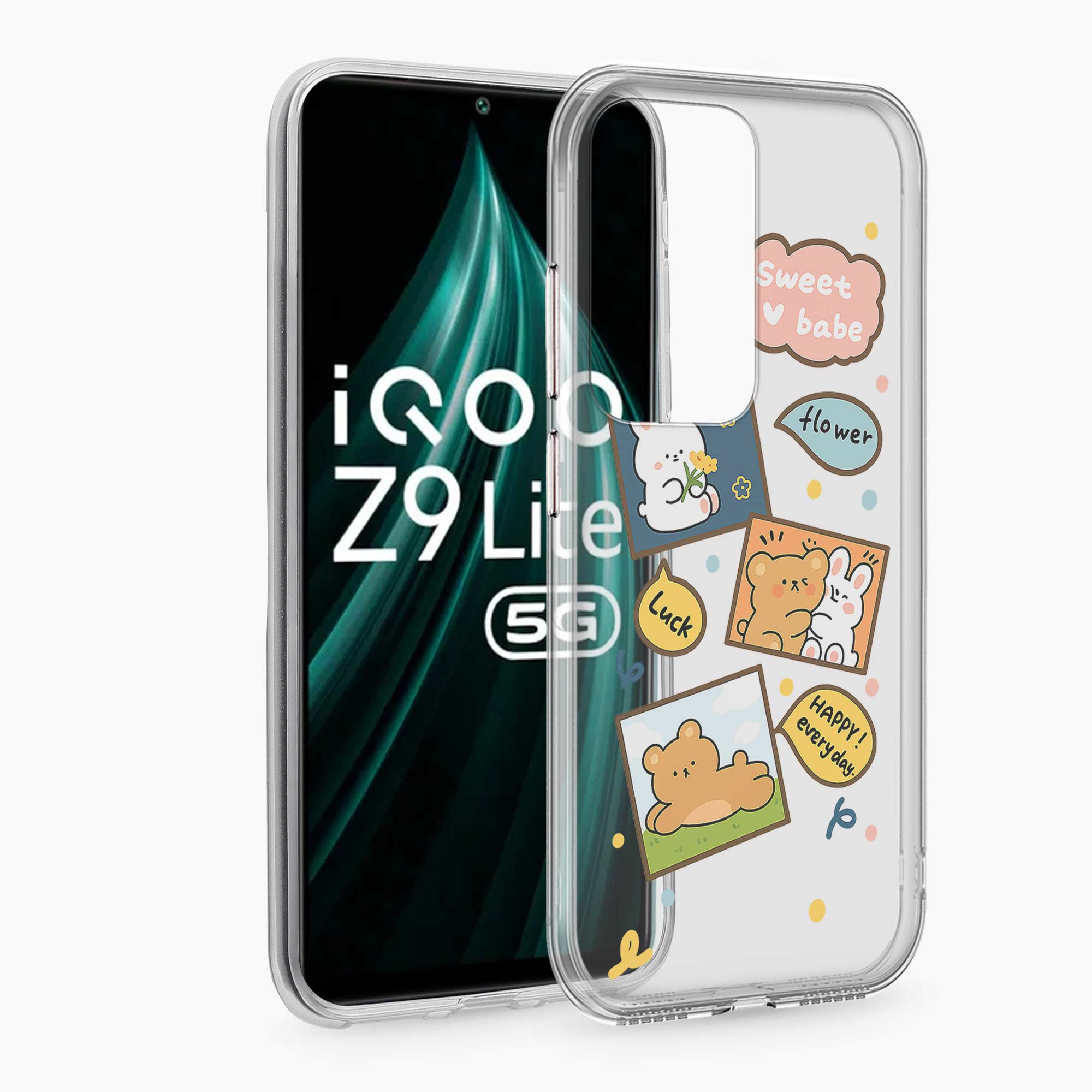 Cute Teddy Iqoo Z9 Lite 5G Silicone Back Cover