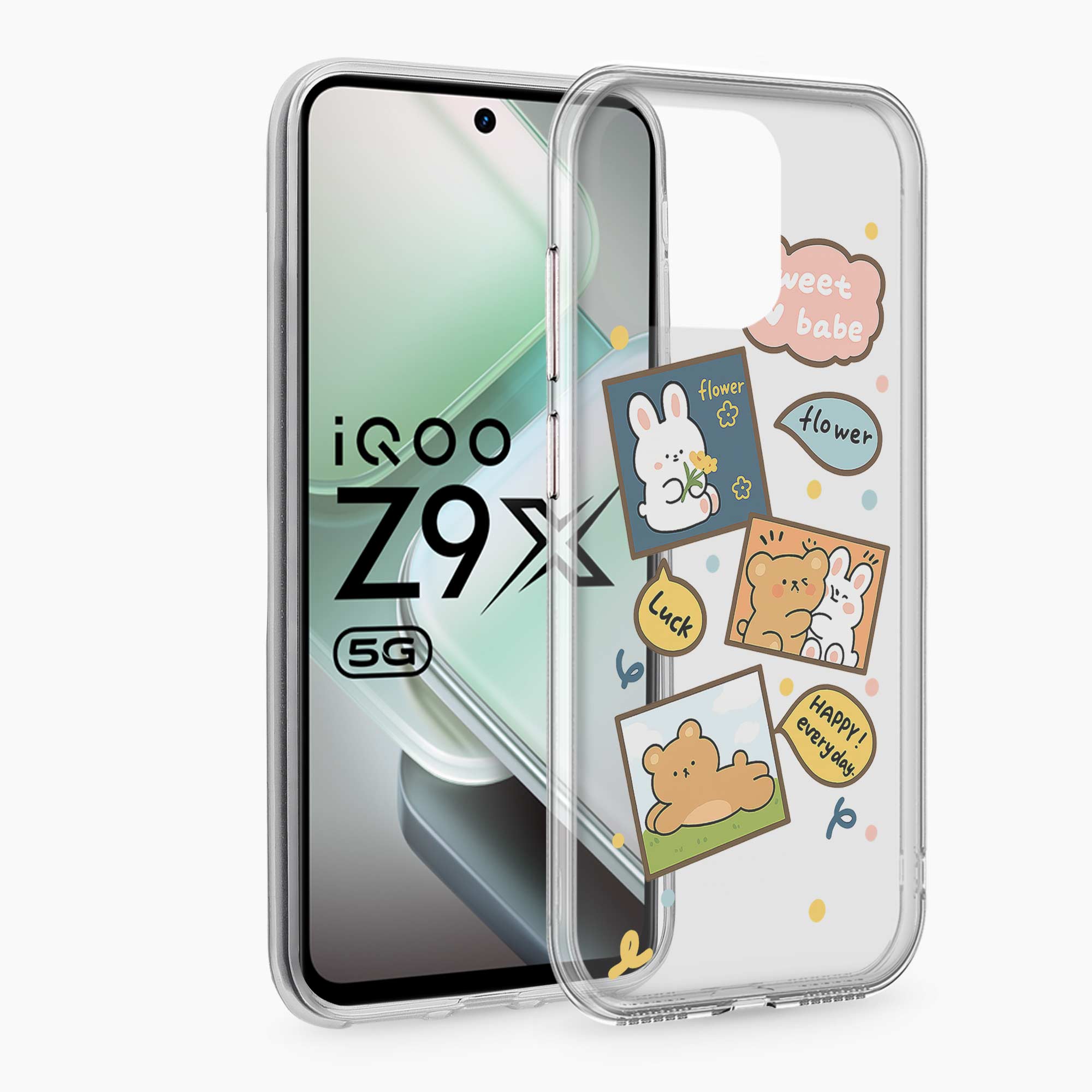Cute Teddy Iqoo Z9x 5G Silicone Back Cover